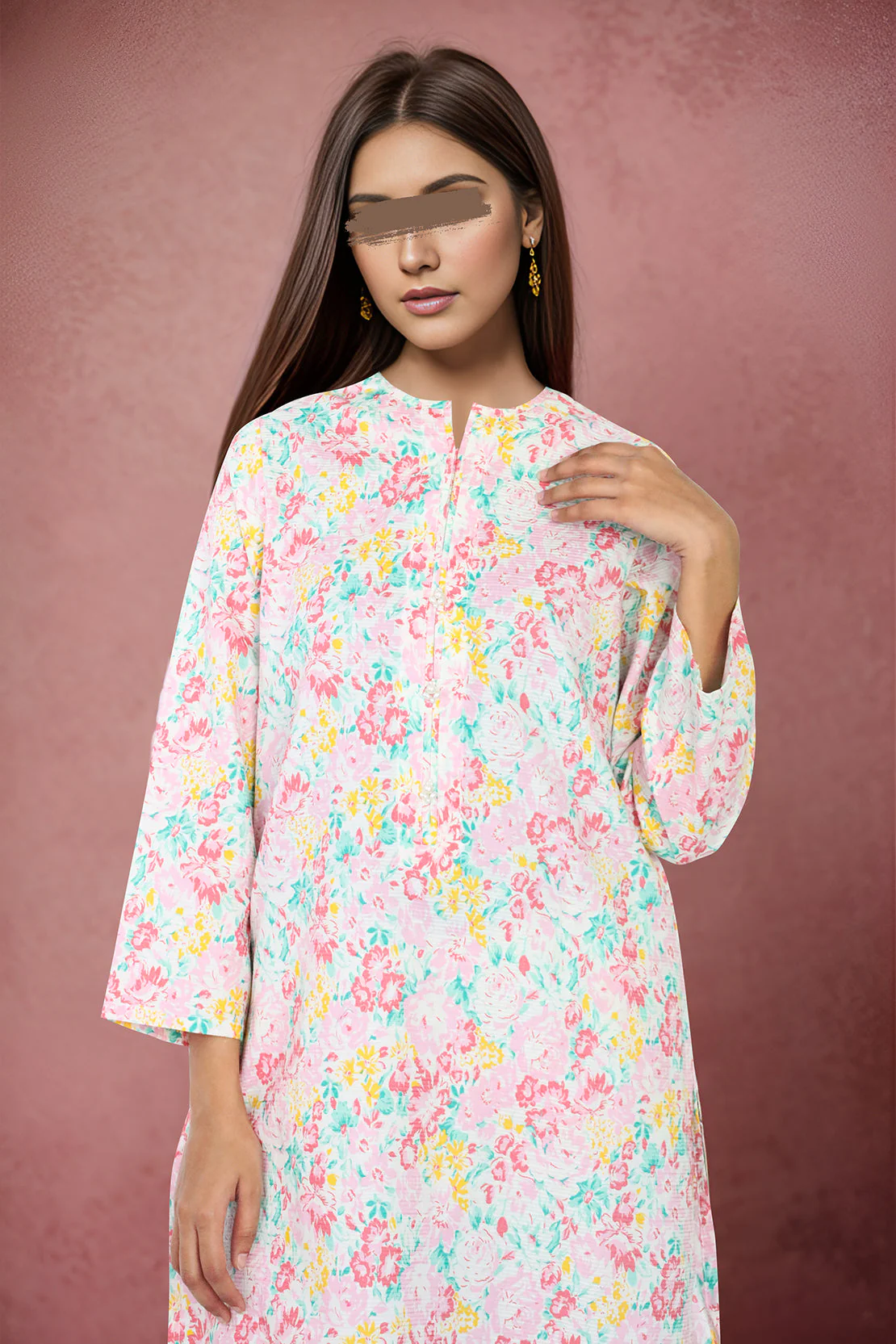 Printed Cotton Dobby Stitched 2 Piece (Shirt/Trouser) - Image 2