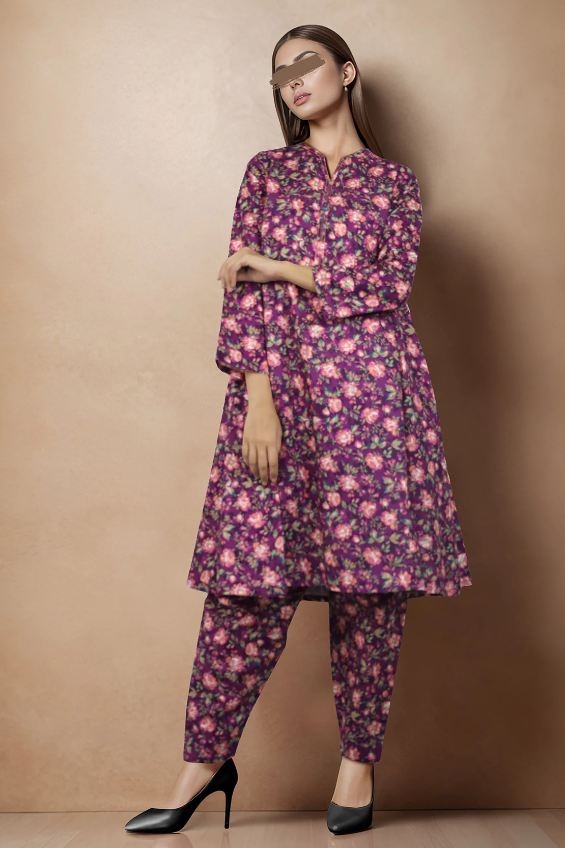 Printed Cotton Dobby Stitched 2 Piece (Shirt/Trouser) - Image 2