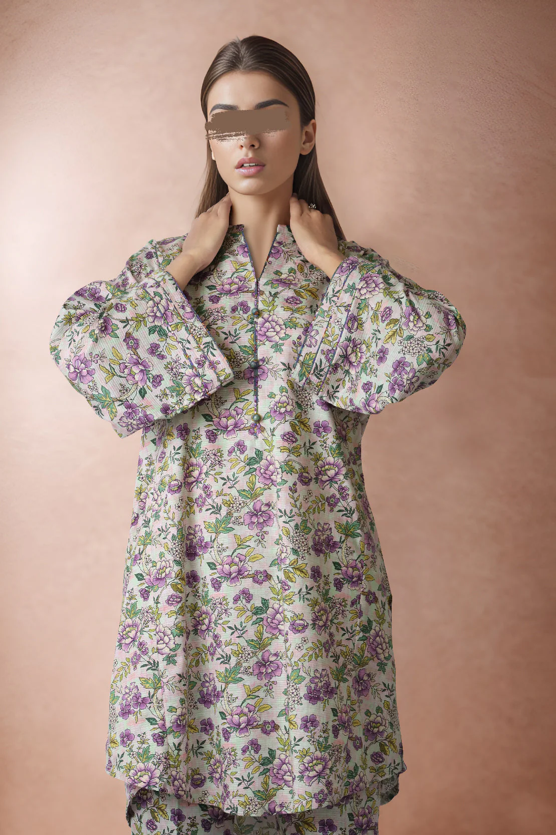 Printed Cotton Dobby Stitched 2 Piece (Shirt/Trouser) - Image 3