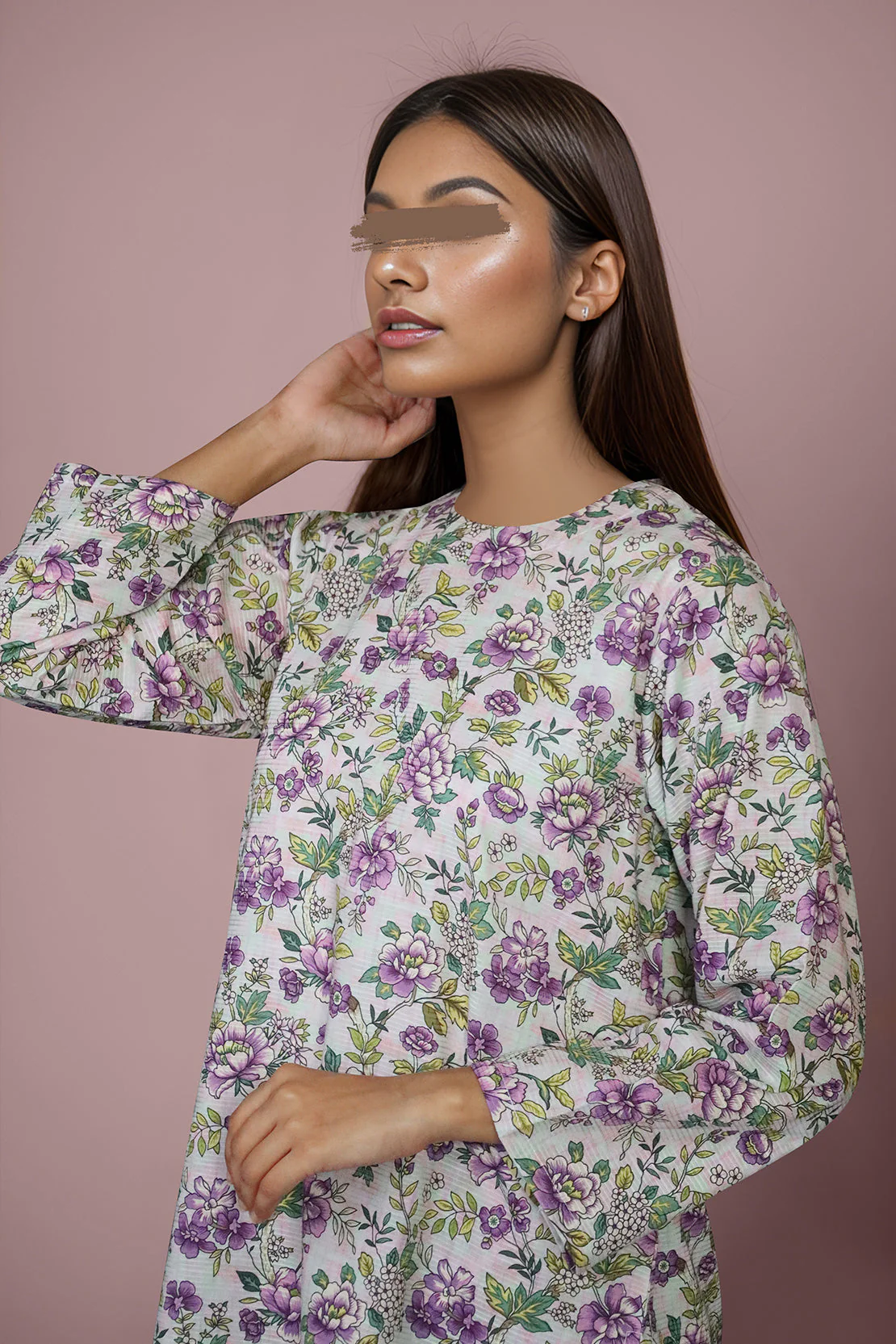 Printed Cotton Dobby Stitched 2 Piece (Shirt/Trouser) - Image 2