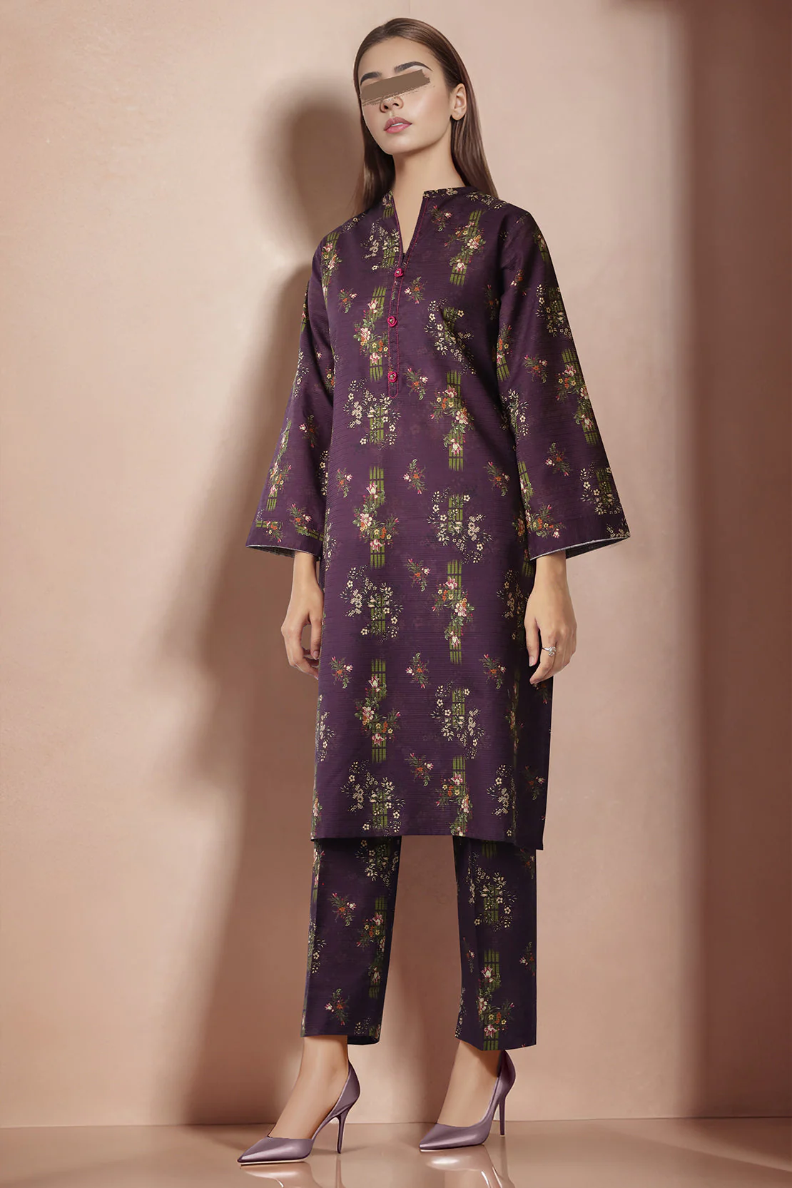 Printed Cotton Dobby Stitched 2 Piece (Shirt/Trouser)