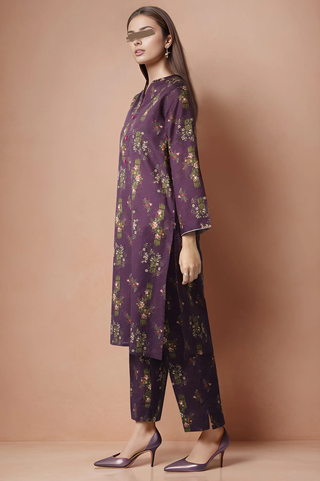 Printed Cotton Dobby Stitched 2 Piece (Shirt/Trouser) - Image 2