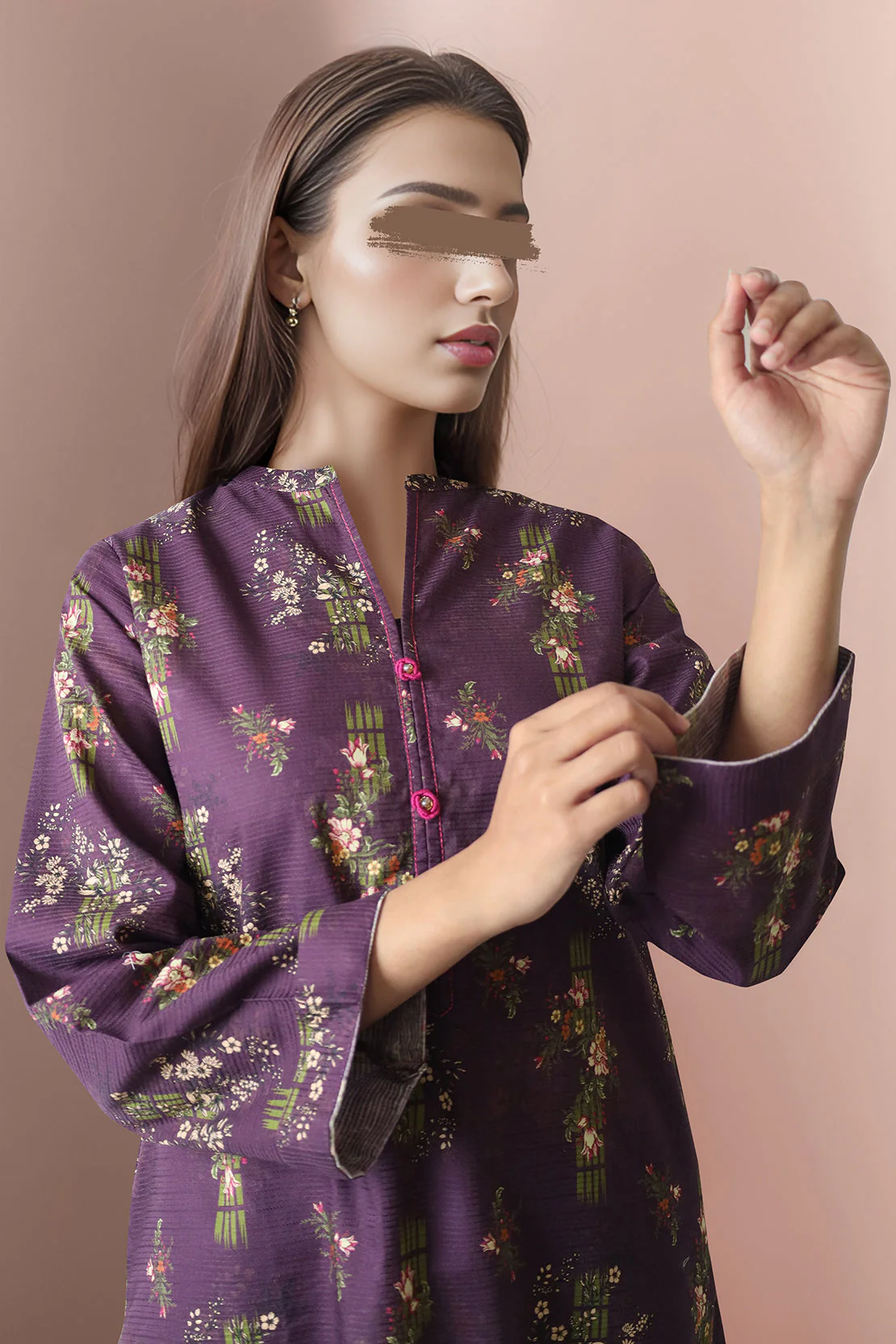 Printed Cotton Dobby Stitched 2 Piece (Shirt/Trouser) - Image 4