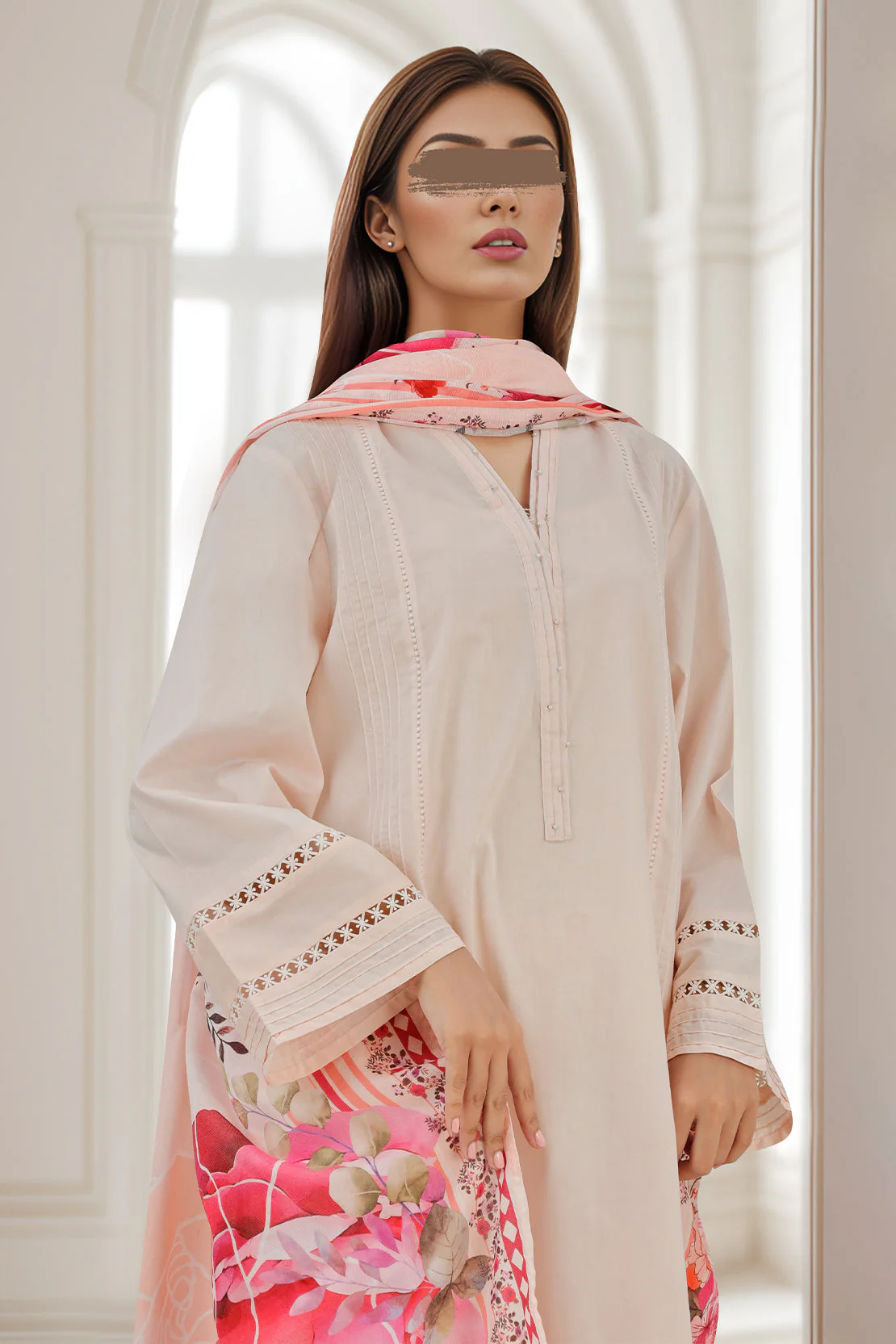 Printed Cotton Dobby Stitched 3 Piece - Image 4