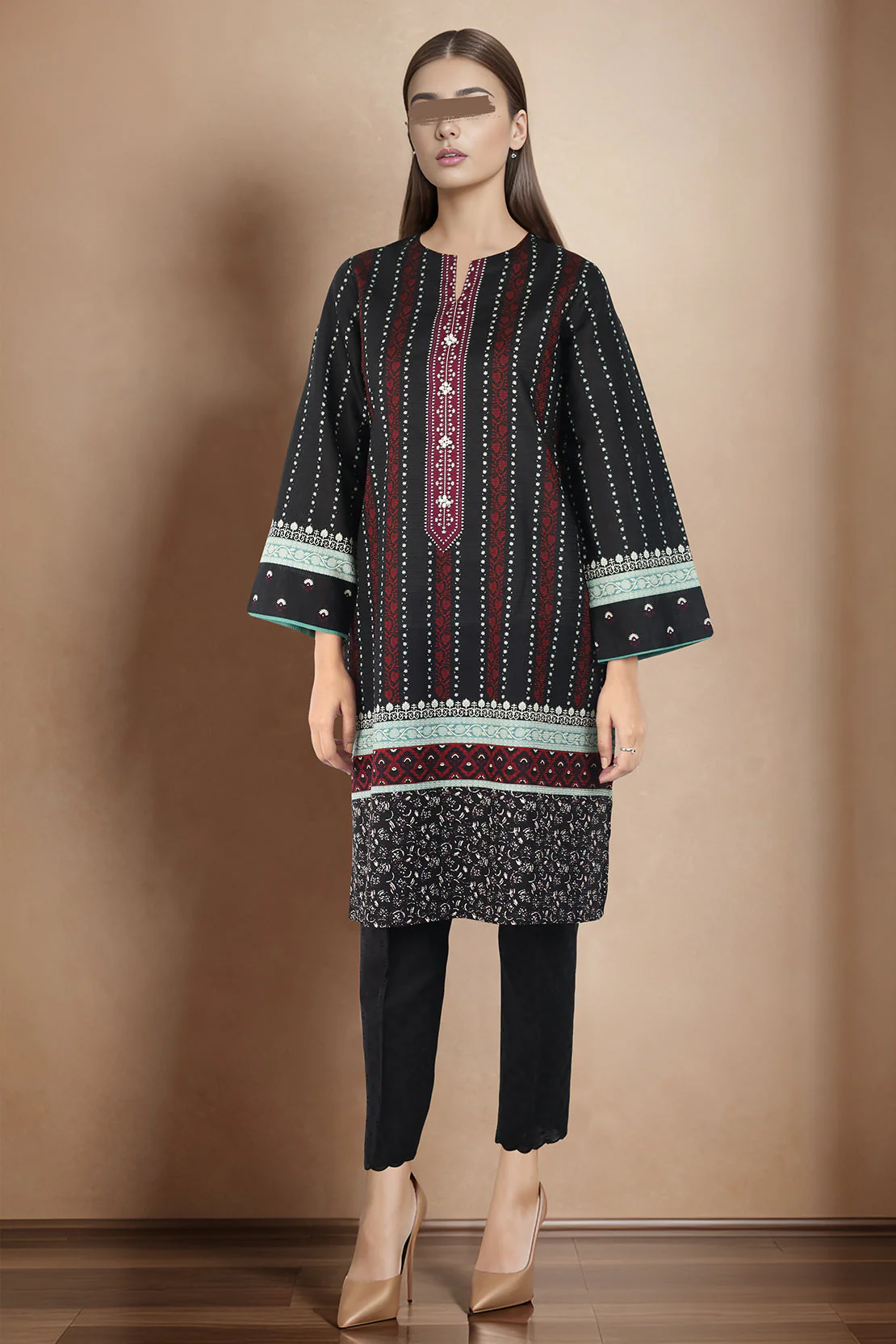 Printed Cotton Dobby Stitched Shirt