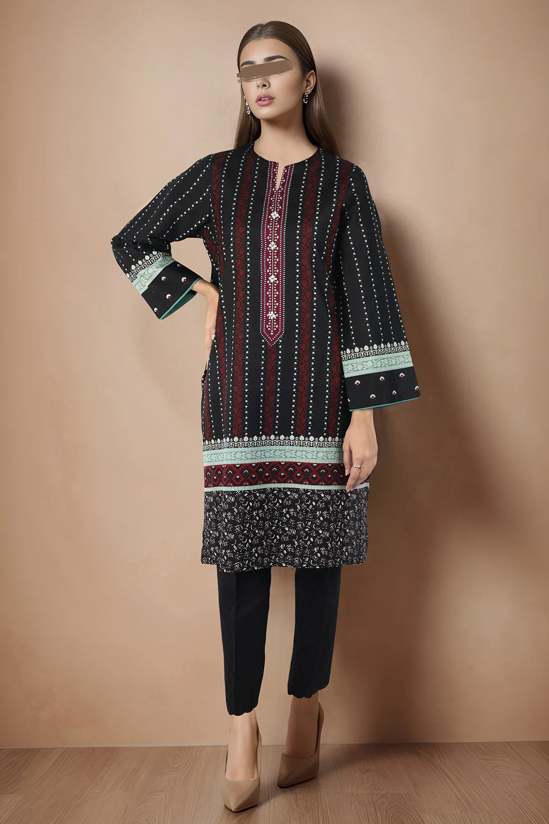 Printed Cotton Dobby Stitched Shirt - Image 2
