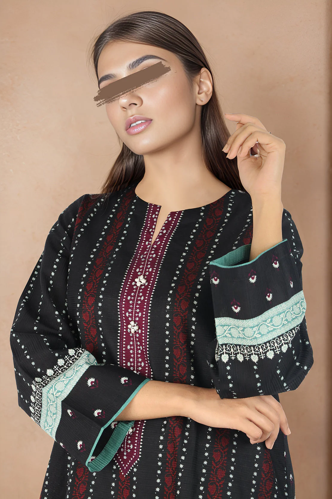 Printed Cotton Dobby Stitched Shirt - Image 3