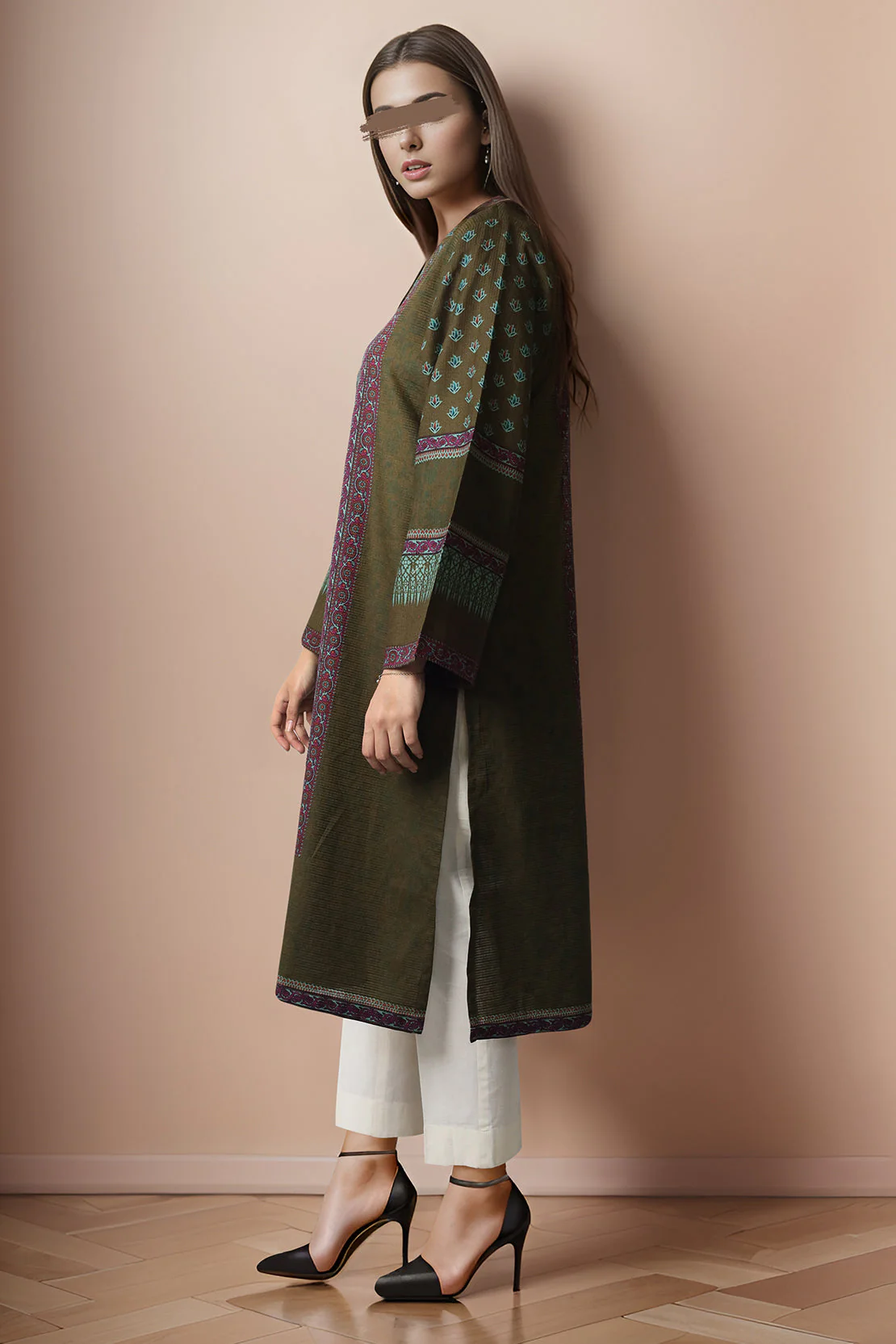 Printed Cotton Dobby Stitched Shirt - Image 2
