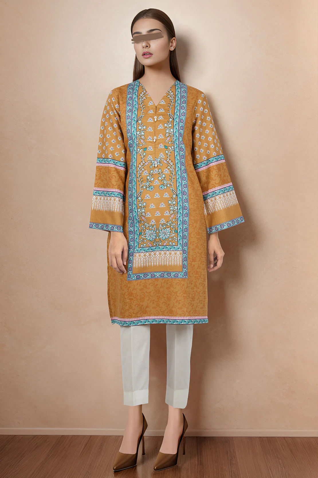 Printed Cotton Dobby Stitched Shirt