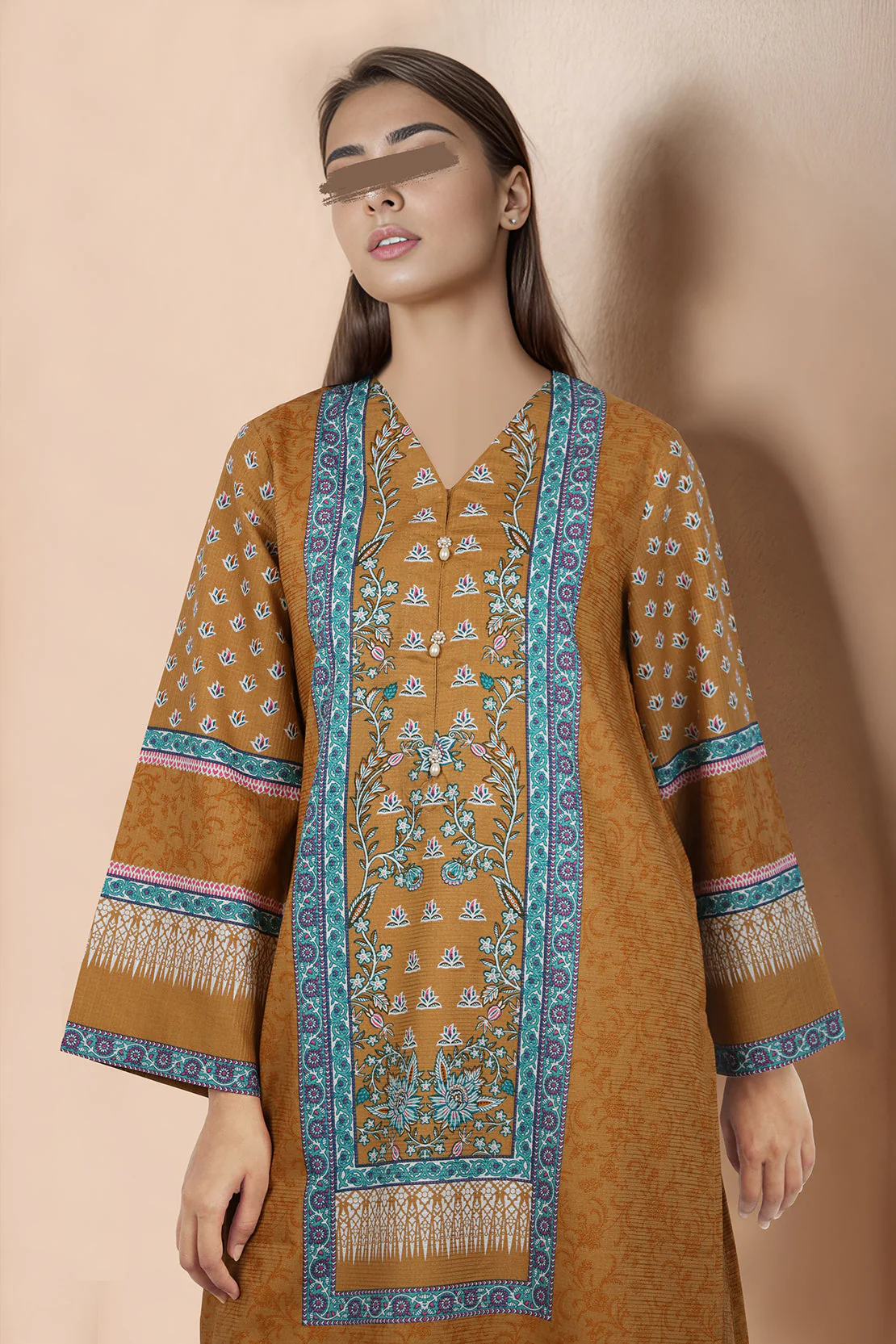 Printed Cotton Dobby Stitched Shirt - Image 2