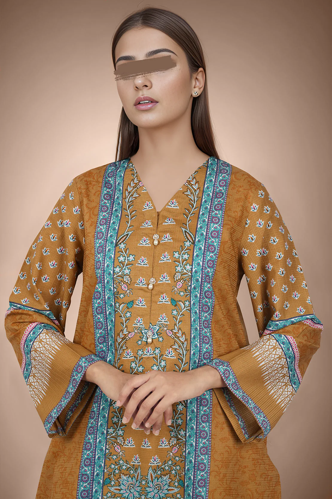 Printed Cotton Dobby Stitched Shirt - Image 3