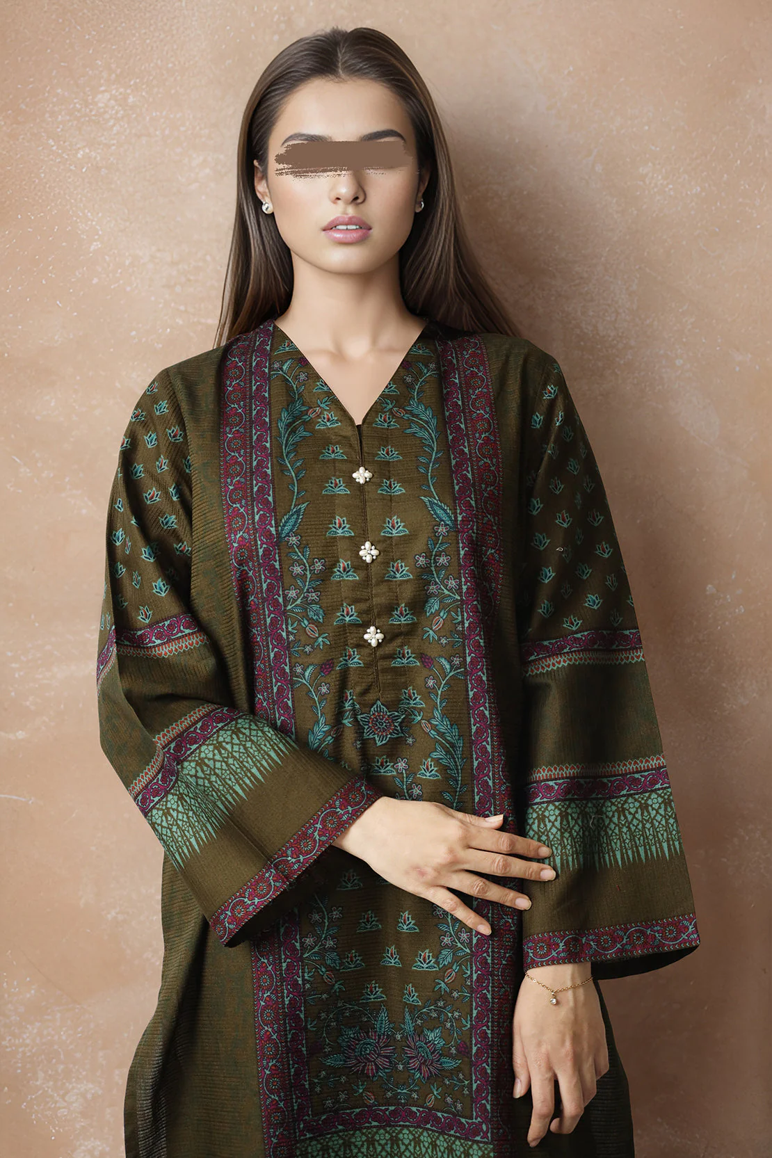 Printed Cotton Dobby Stitched Shirt - Image 3