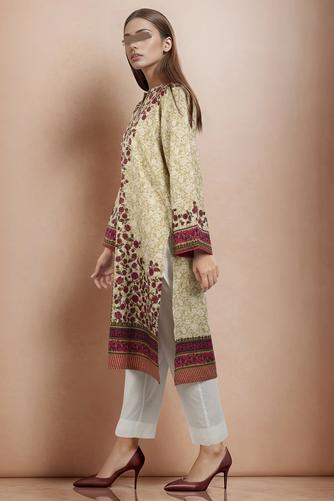 Printed Cotton Dobby Stitched Shirt - Image 2