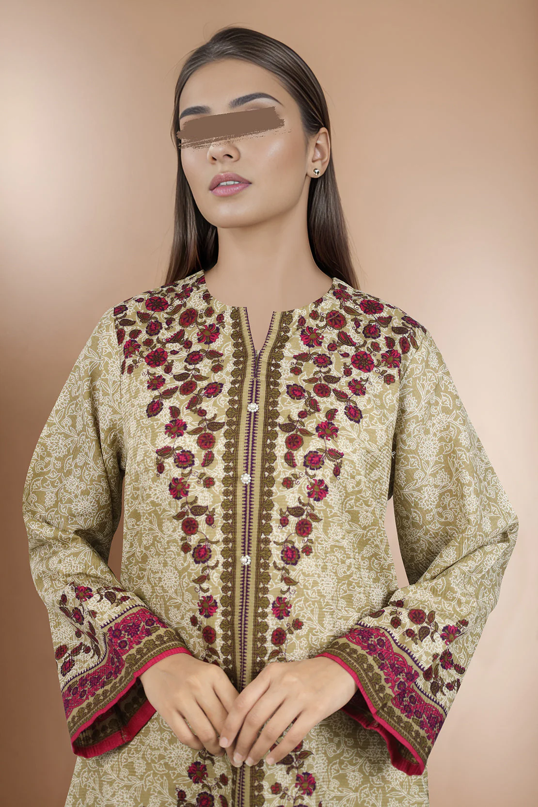 Printed Cotton Dobby Stitched Shirt - Image 3