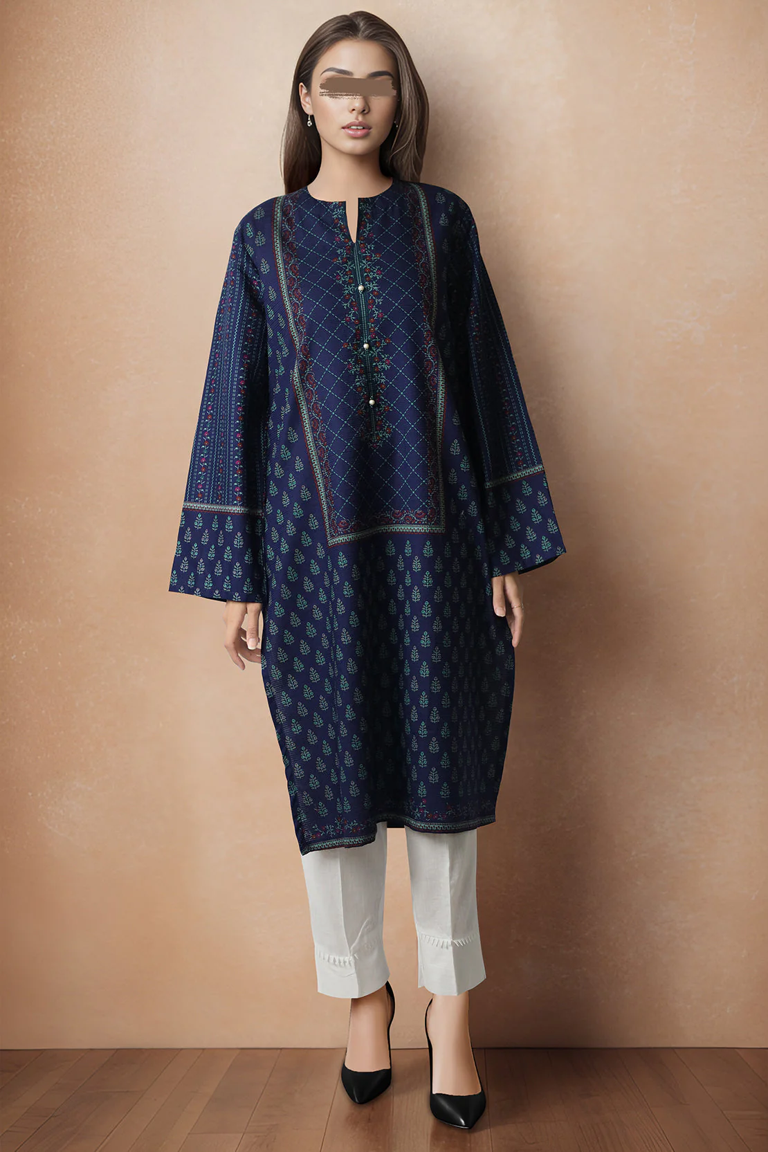 Printed Cotton Dobby Stitched Shirt