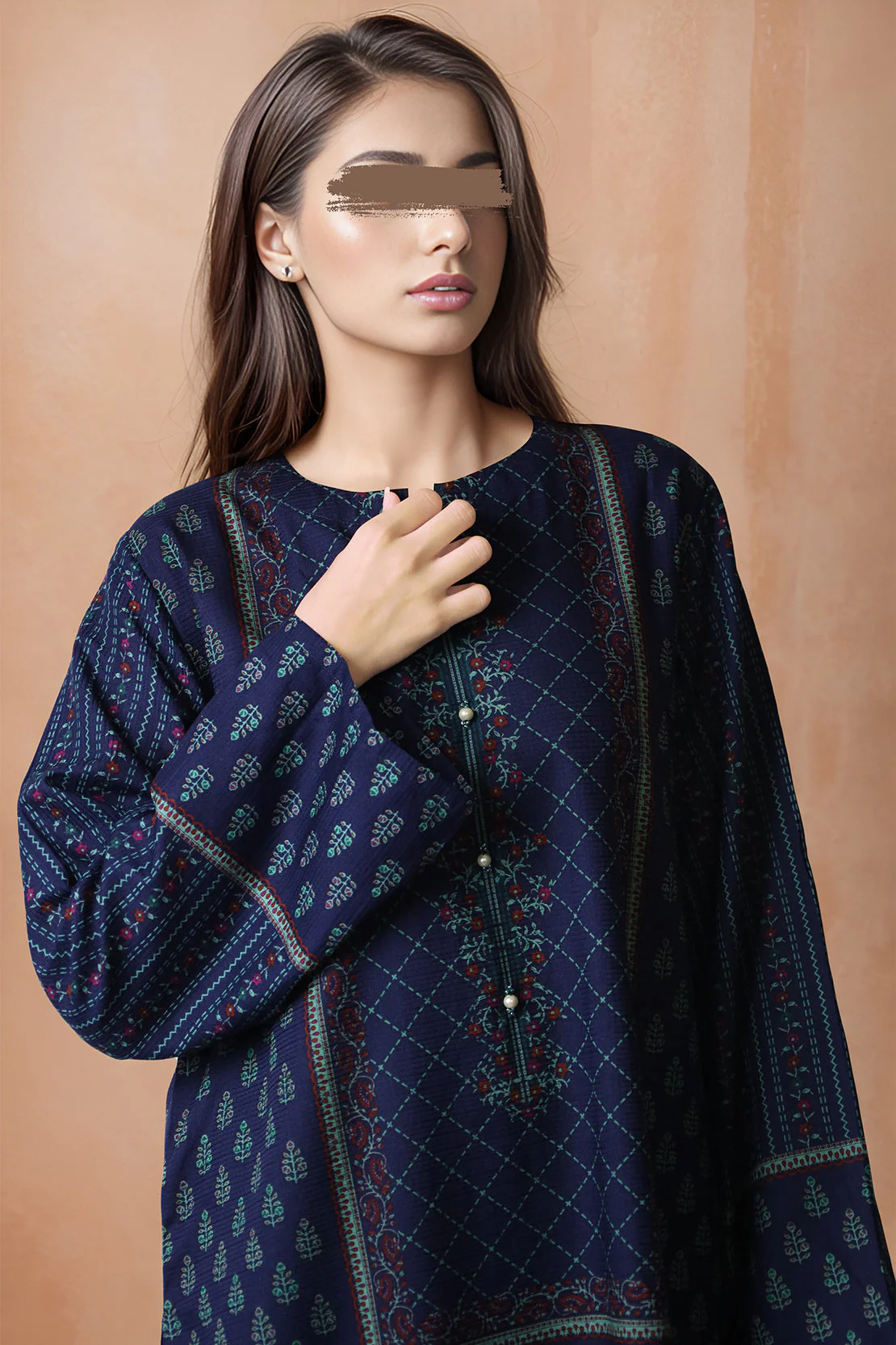 Printed Cotton Dobby Stitched Shirt - Image 3