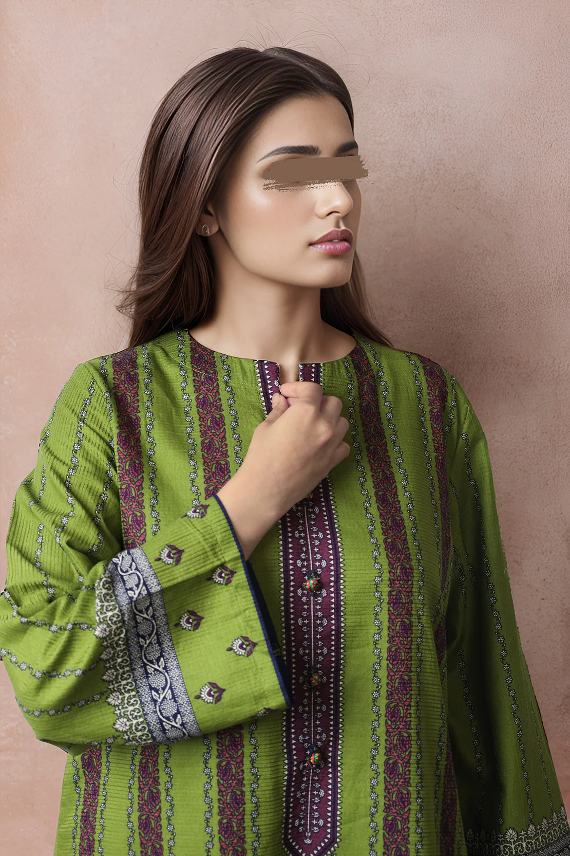 Printed Cotton Dobby Stitched Shirt - Image 3