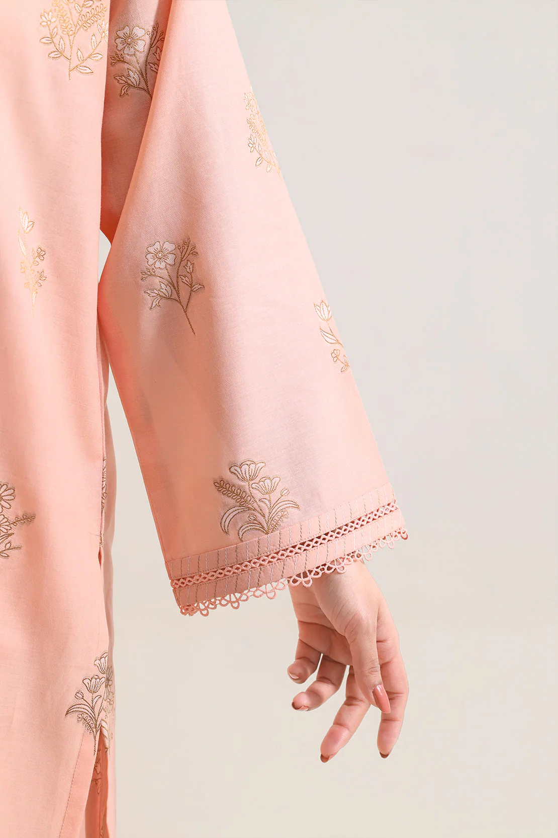 Printed Cotton Jacquard Stitched 2 Piece (Shirt/Trouser) - Image 3