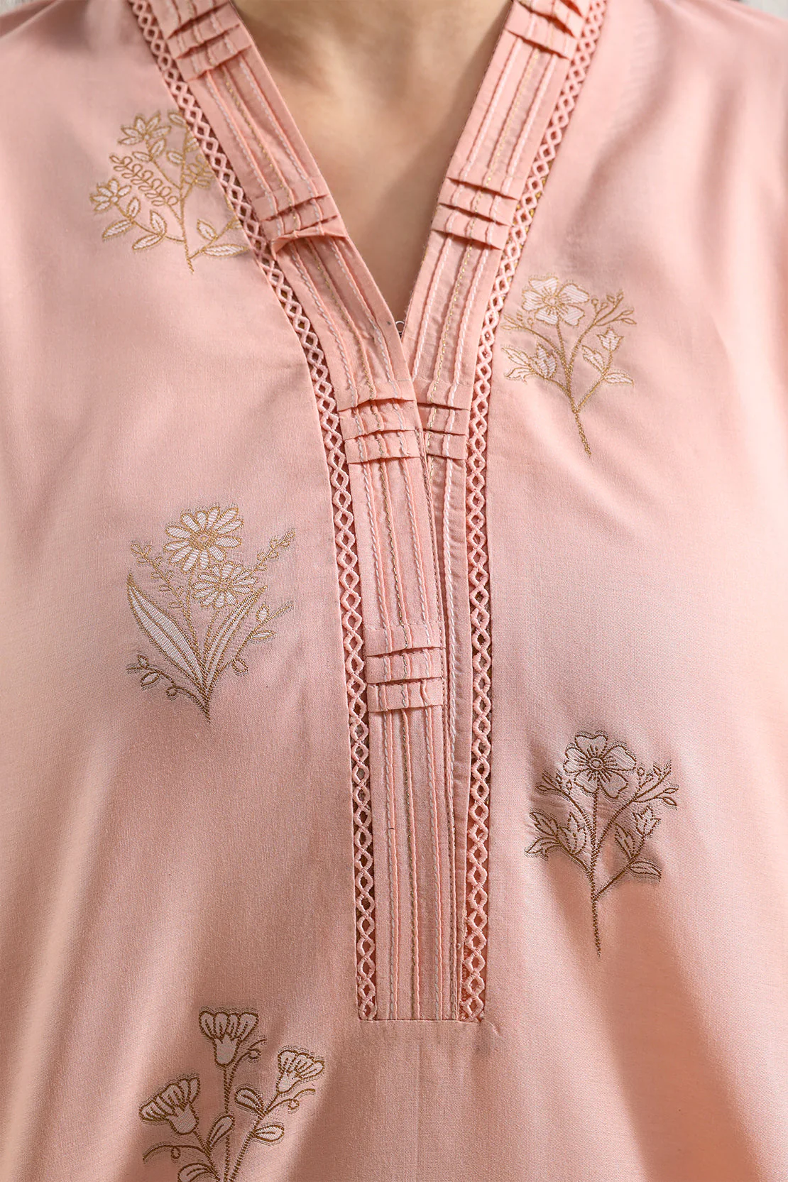 Printed Cotton Jacquard Stitched 2 Piece (Shirt/Trouser) - Image 4