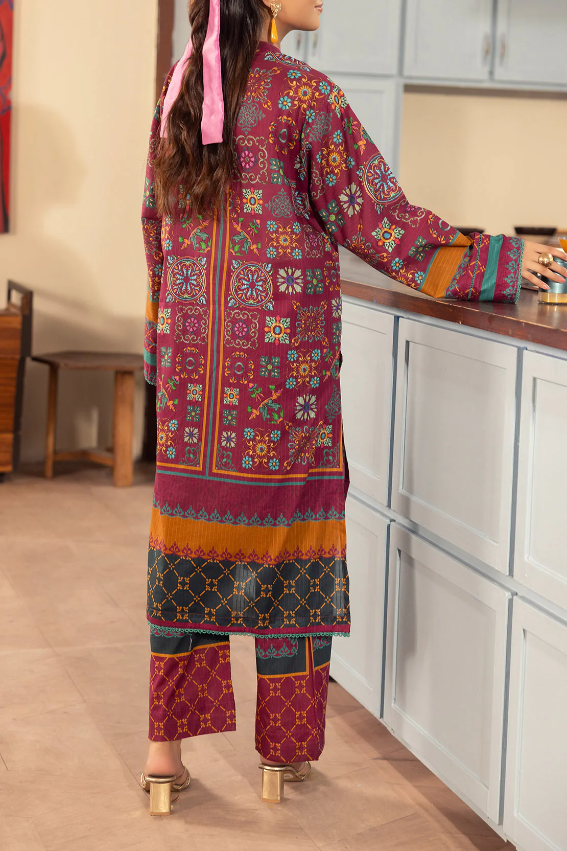 Printed Cotton Stitched 2 Piece (Shirt/Trouser) - Image 4