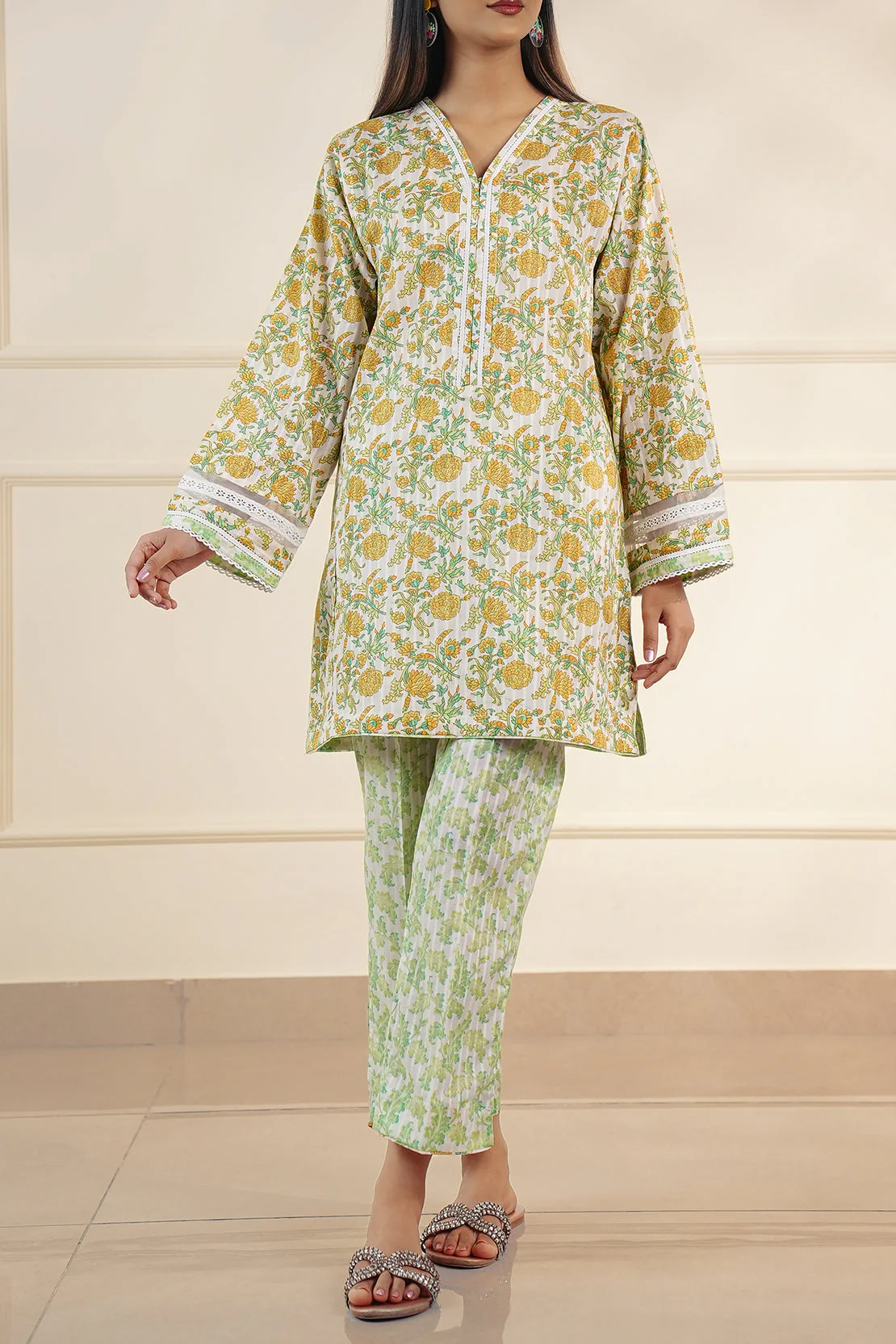 Printed Cotton Stitched 2 Piece (Shirt/Trouser) - Image 3