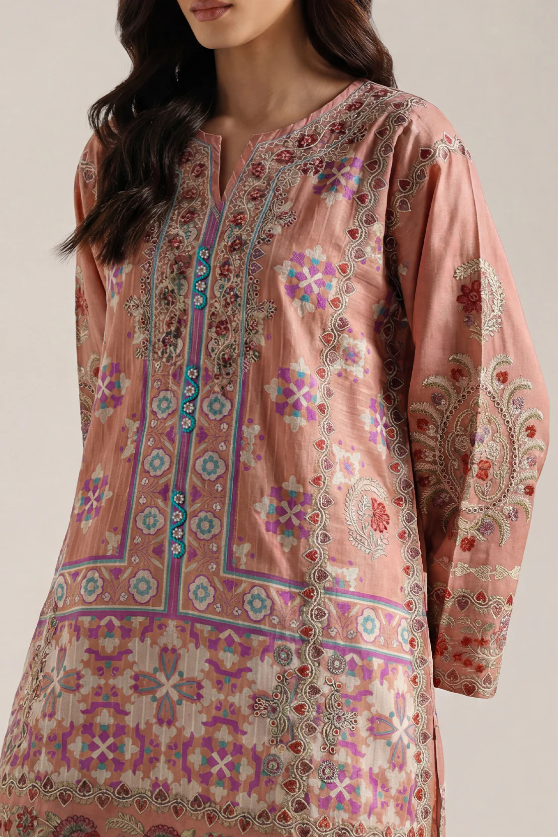Printed Cotton Stitched 2 Piece (Shirt/Trouser) - Image 2
