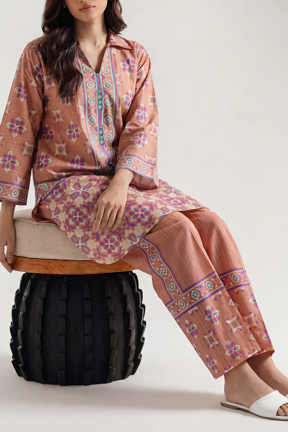 Printed Cotton Stitched 2 Piece (Shirt/Trouser) - Image 3
