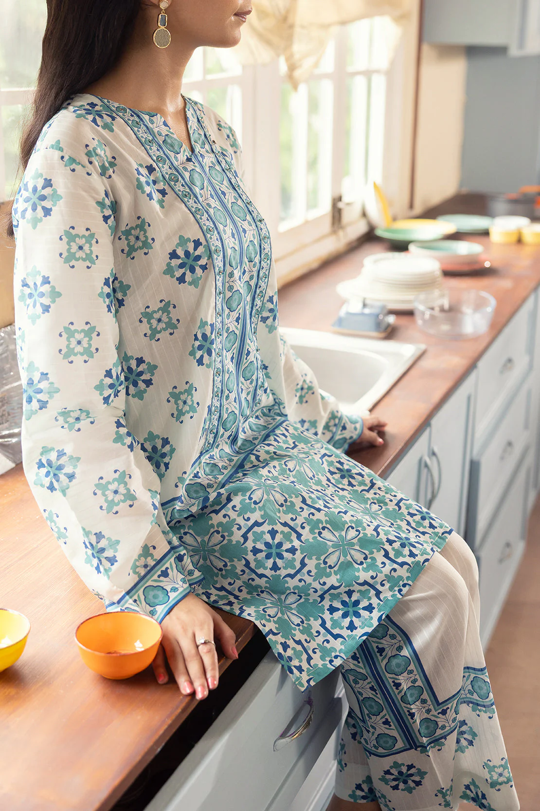 Printed Cotton Stitched 2 Piece (Shirt/Trouser) - Image 4