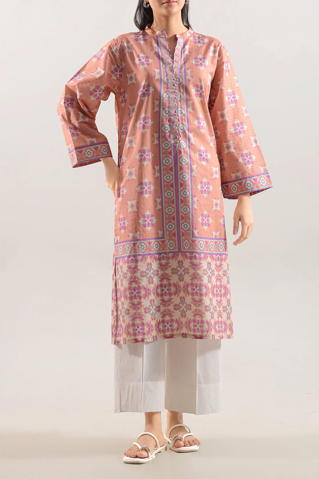 Printed Cotton Stitched 2 Piece (Shirt/Trouser) - Image 3