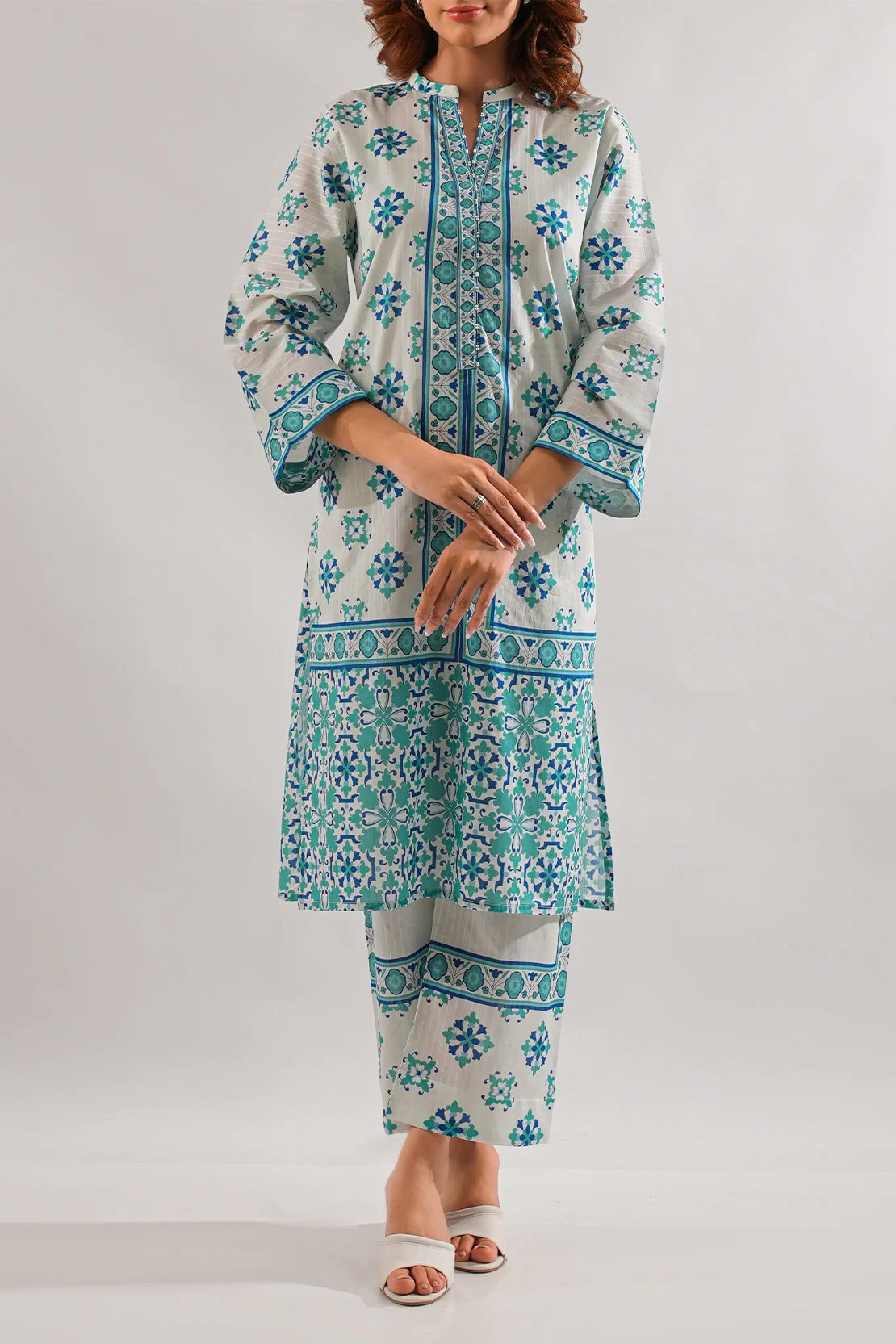 Printed Cotton Stitched 2 Piece (Shirt/Trouser) - Image 2