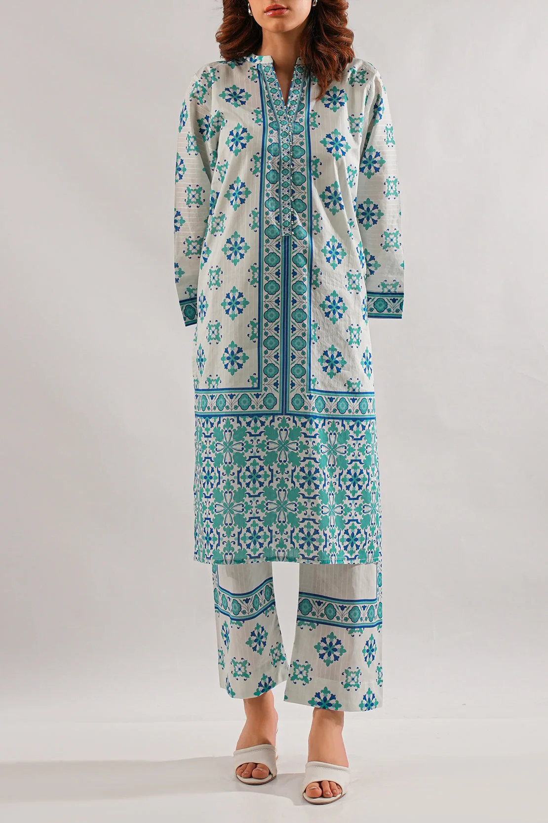 Printed Cotton Stitched 2 Piece (Shirt/Trouser) - Image 3