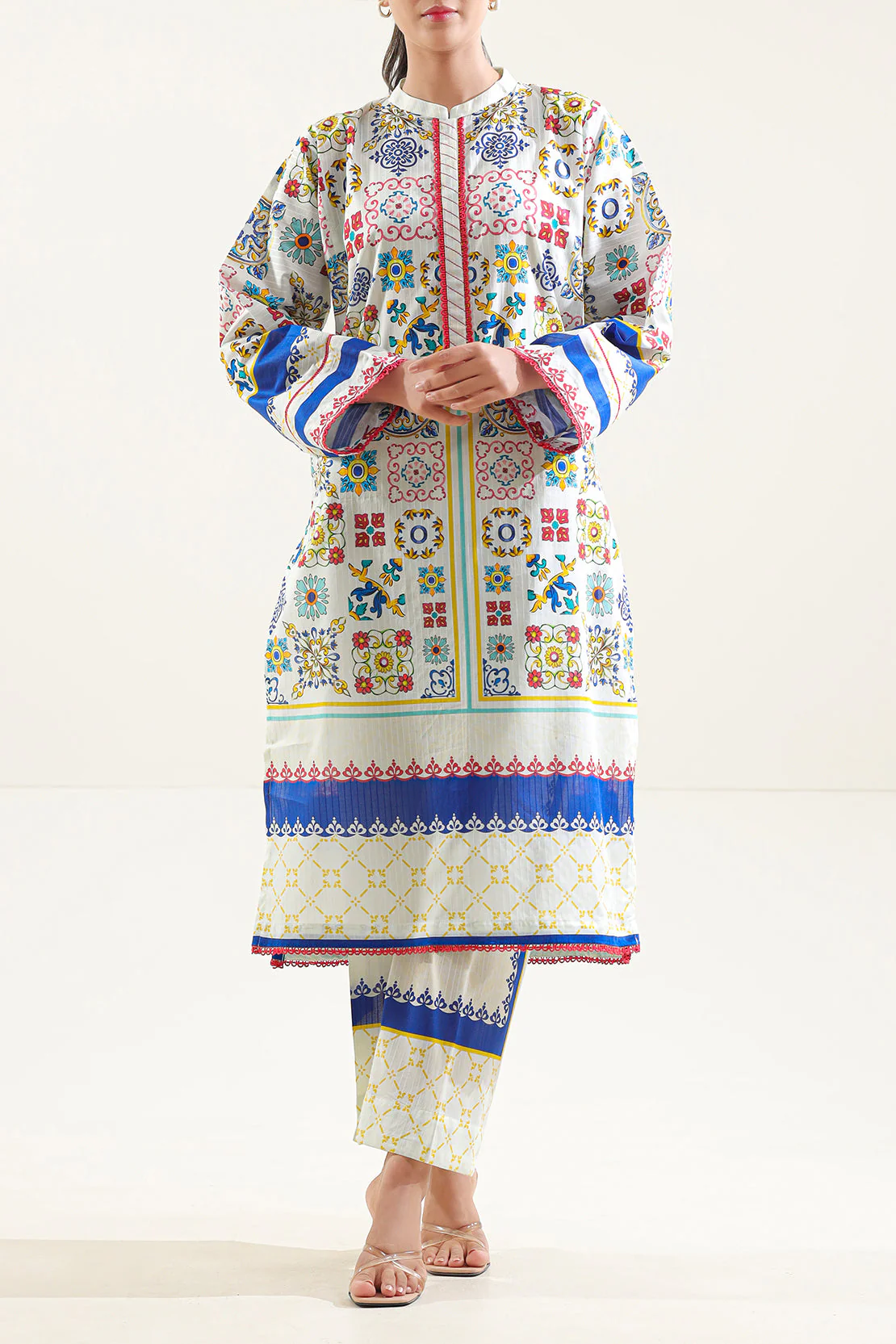 Printed Cotton Stitched 2 Piece (Shirt/Trouser) - Image 2