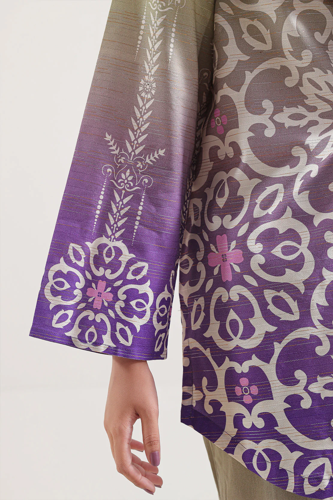 Printed Cotton Viscose Stitched 2 Piece (Shirt/Trouser) - Image 5