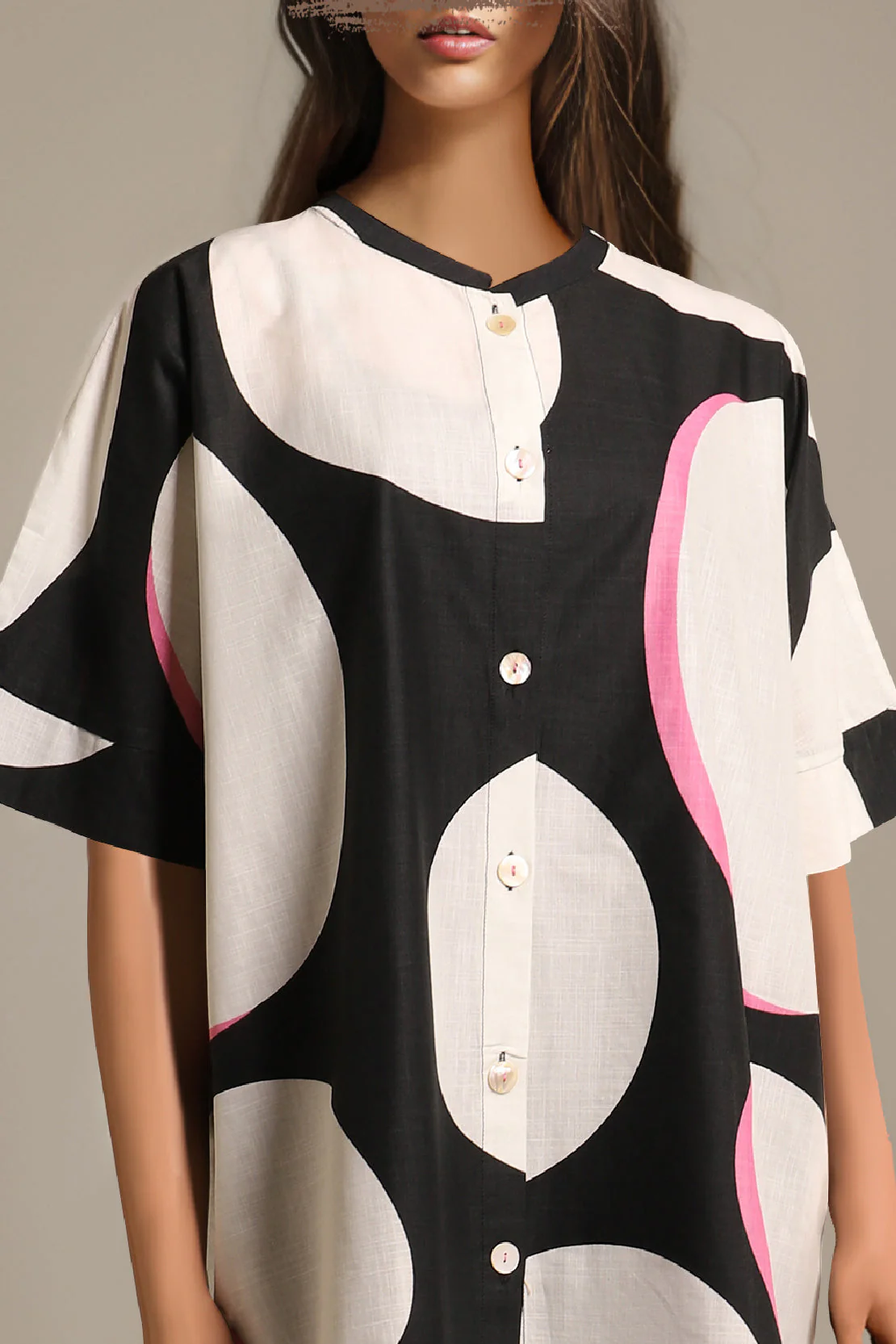Printed Cotton Stitched Shirt