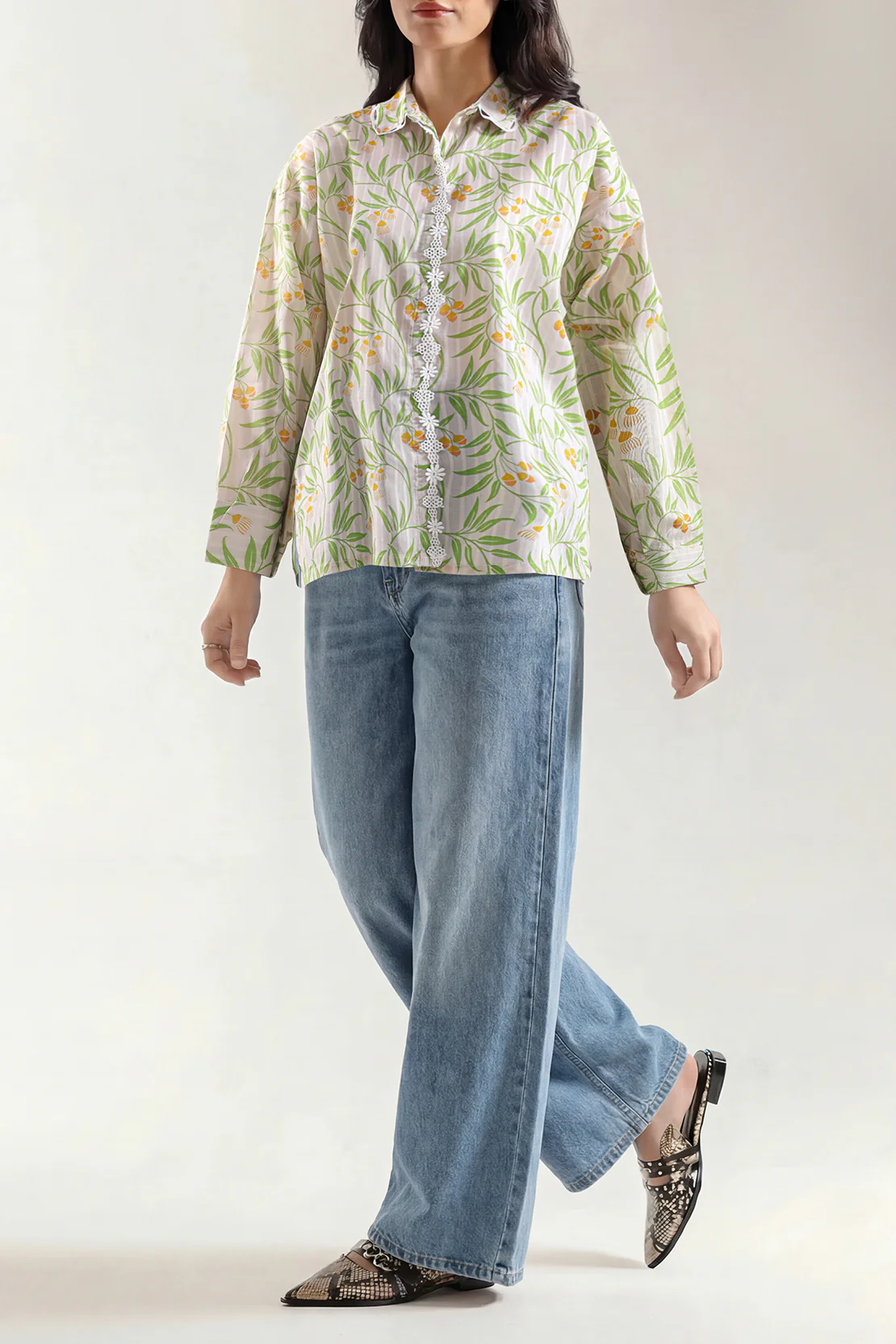 Printed Cotton Stitched Shirt