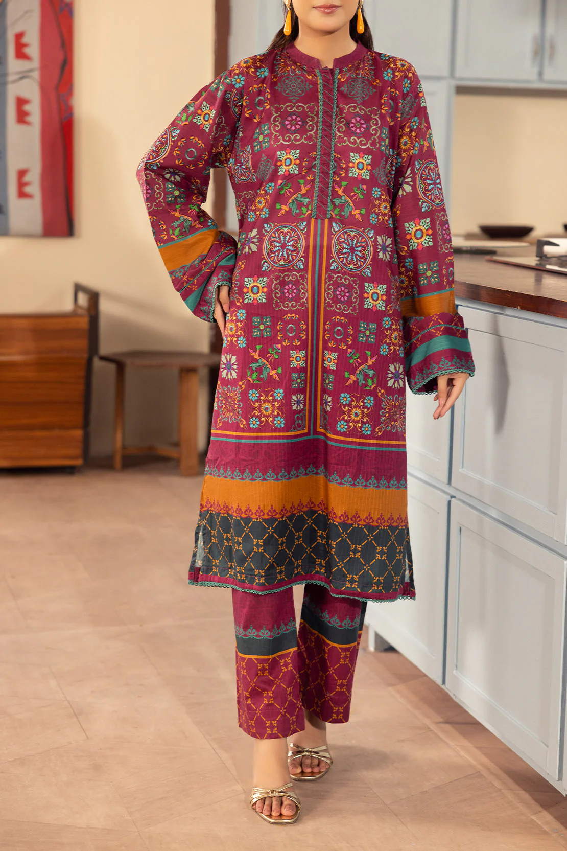 Printed Cotton Stitched Shirt - Image 3