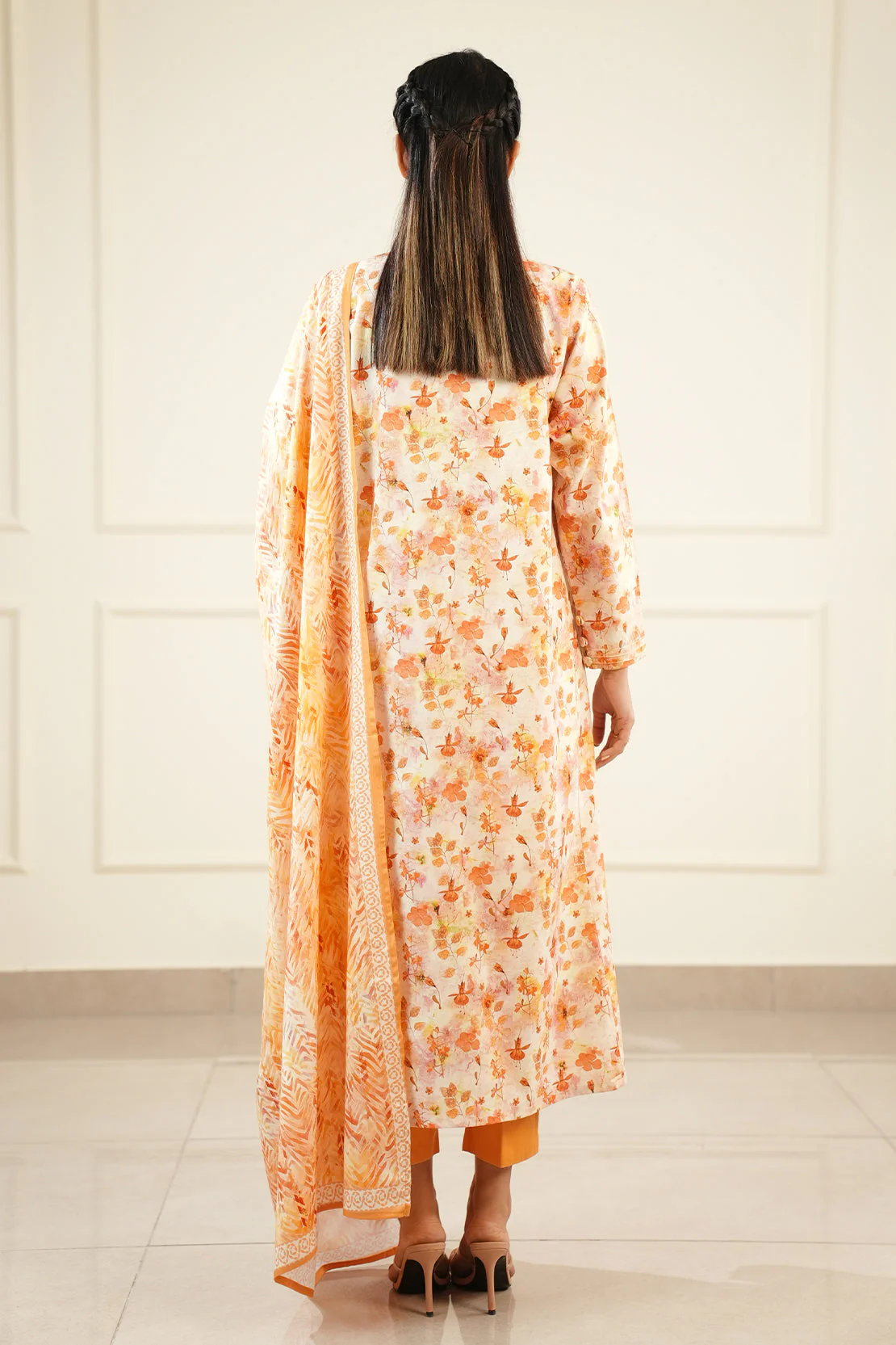 Printed Cotton Viscose Stitched 2 Piece (Shirt/Dupatta) - Image 8