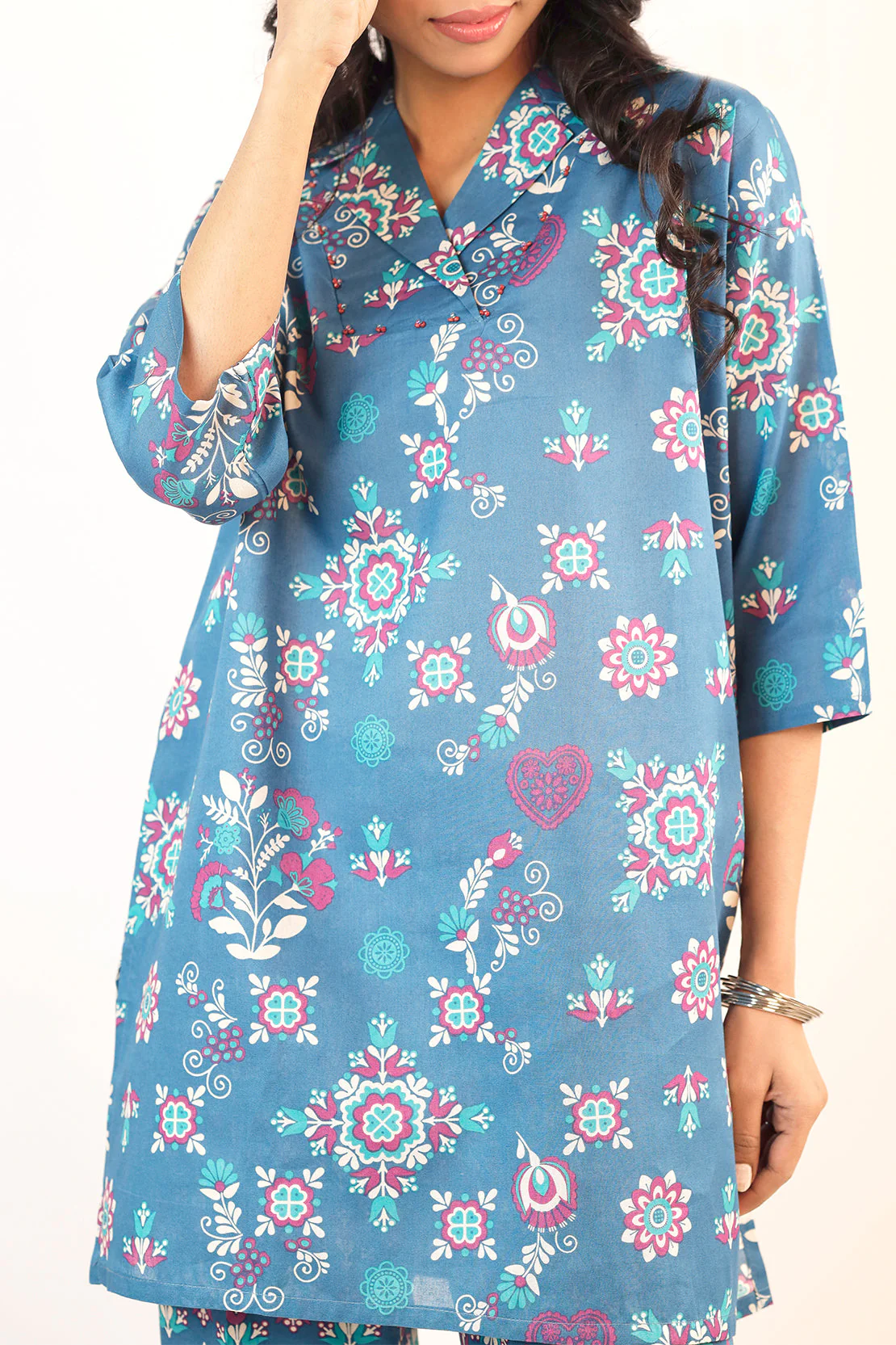Printed Cotton Viscose Stitched 2 Piece (Shirt/Trouser) - Image 5