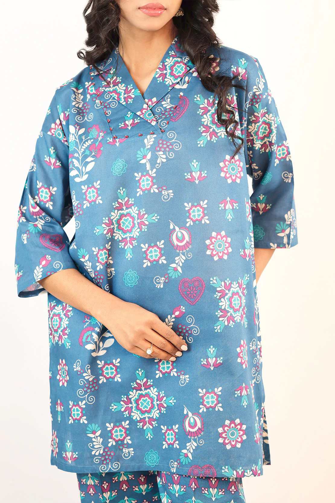Printed Cotton Viscose Stitched 2 Piece (Shirt/Trouser) - Image 6