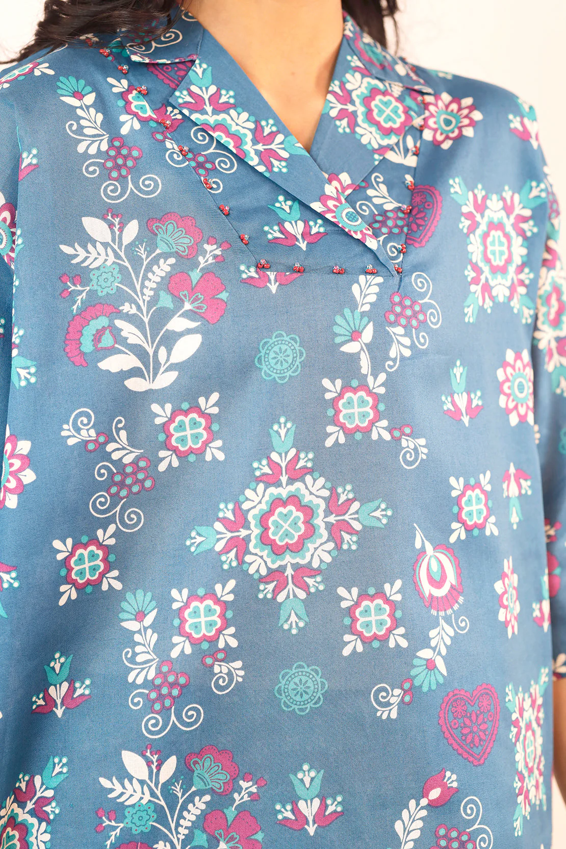 Printed Cotton Viscose Stitched 2 Piece (Shirt/Trouser) - Image 7