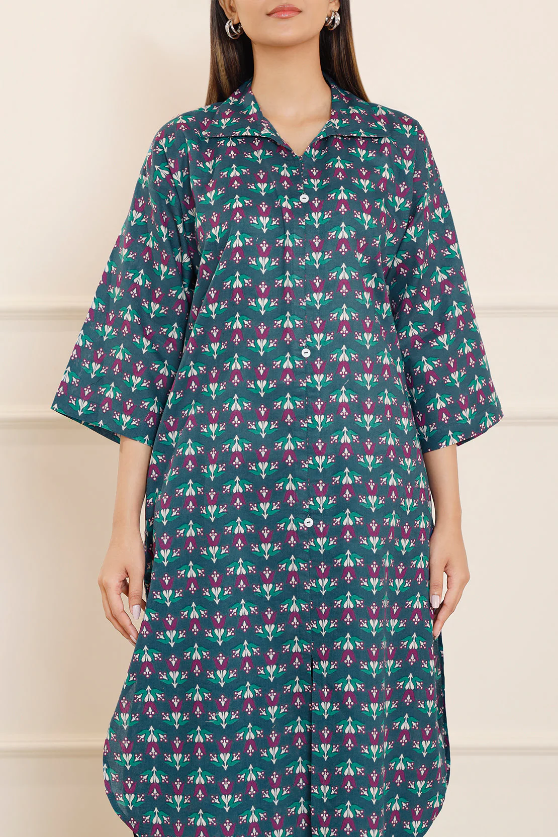 Printed Cotton Viscose Stitched 2 Piece (Shirt/Trouser) - Image 4