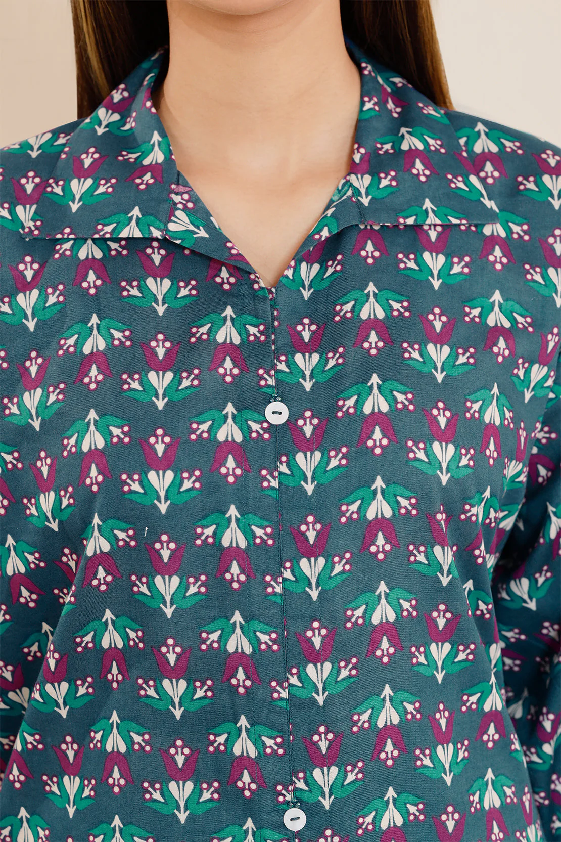 Printed Cotton Viscose Stitched 2 Piece (Shirt/Trouser) - Image 5