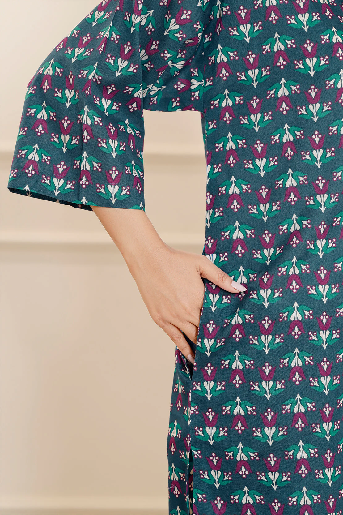 Printed Cotton Viscose Stitched 2 Piece (Shirt/Trouser) - Image 6