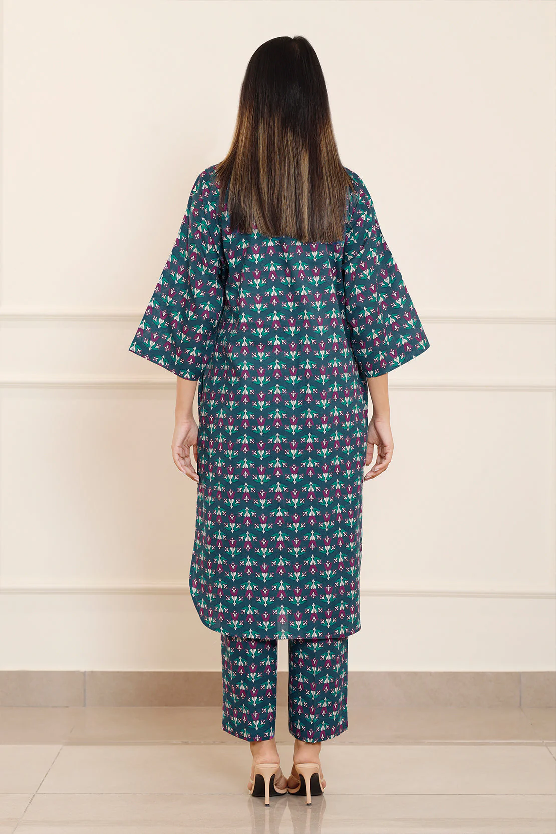 Printed Cotton Viscose Stitched 2 Piece (Shirt/Trouser) - Image 7