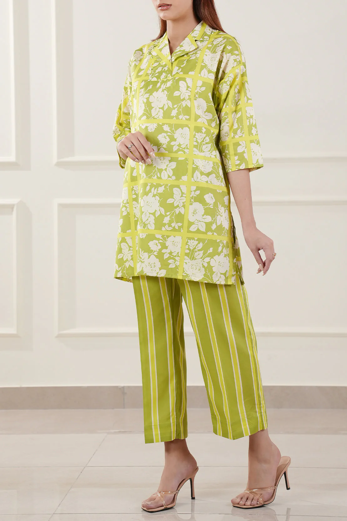 Printed Cotton Viscose Stitched 2 Piece (Shirt/Trouser) - Image 3