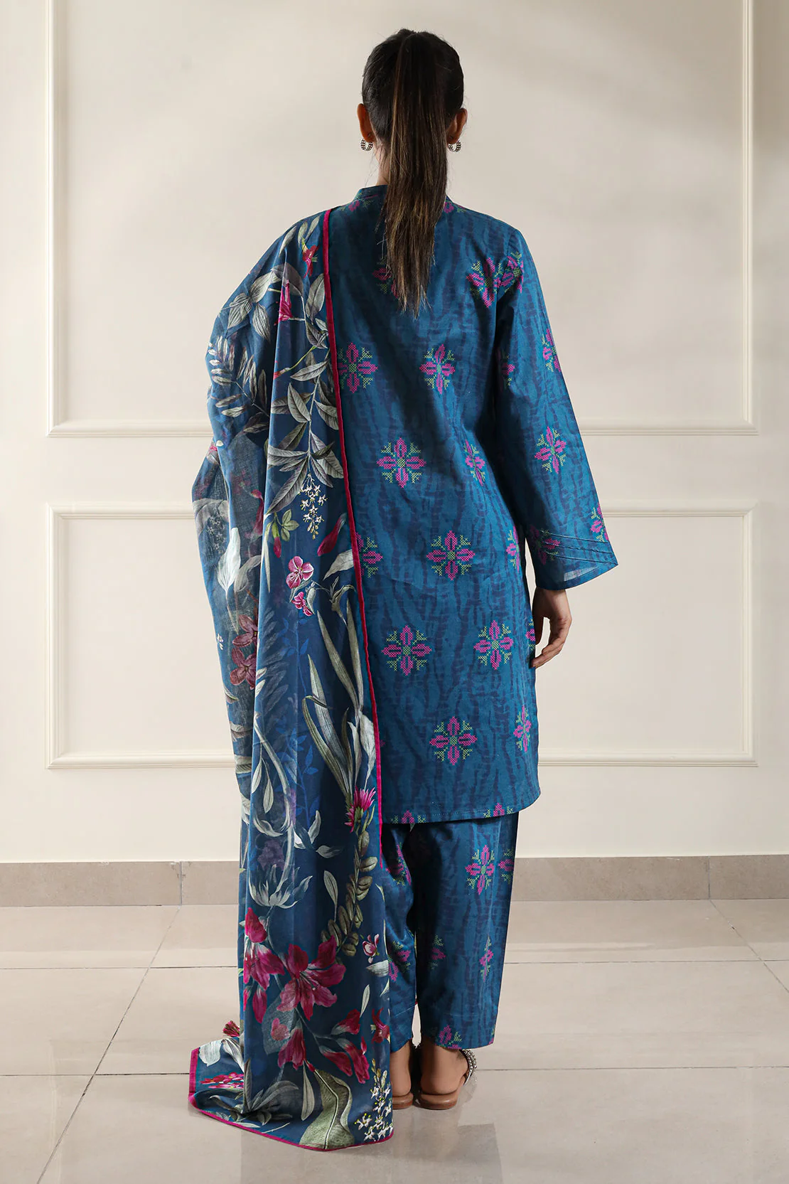 Printed Cotton Viscose Stitched 2 Piece (Shirt/Trouser) - Image 10