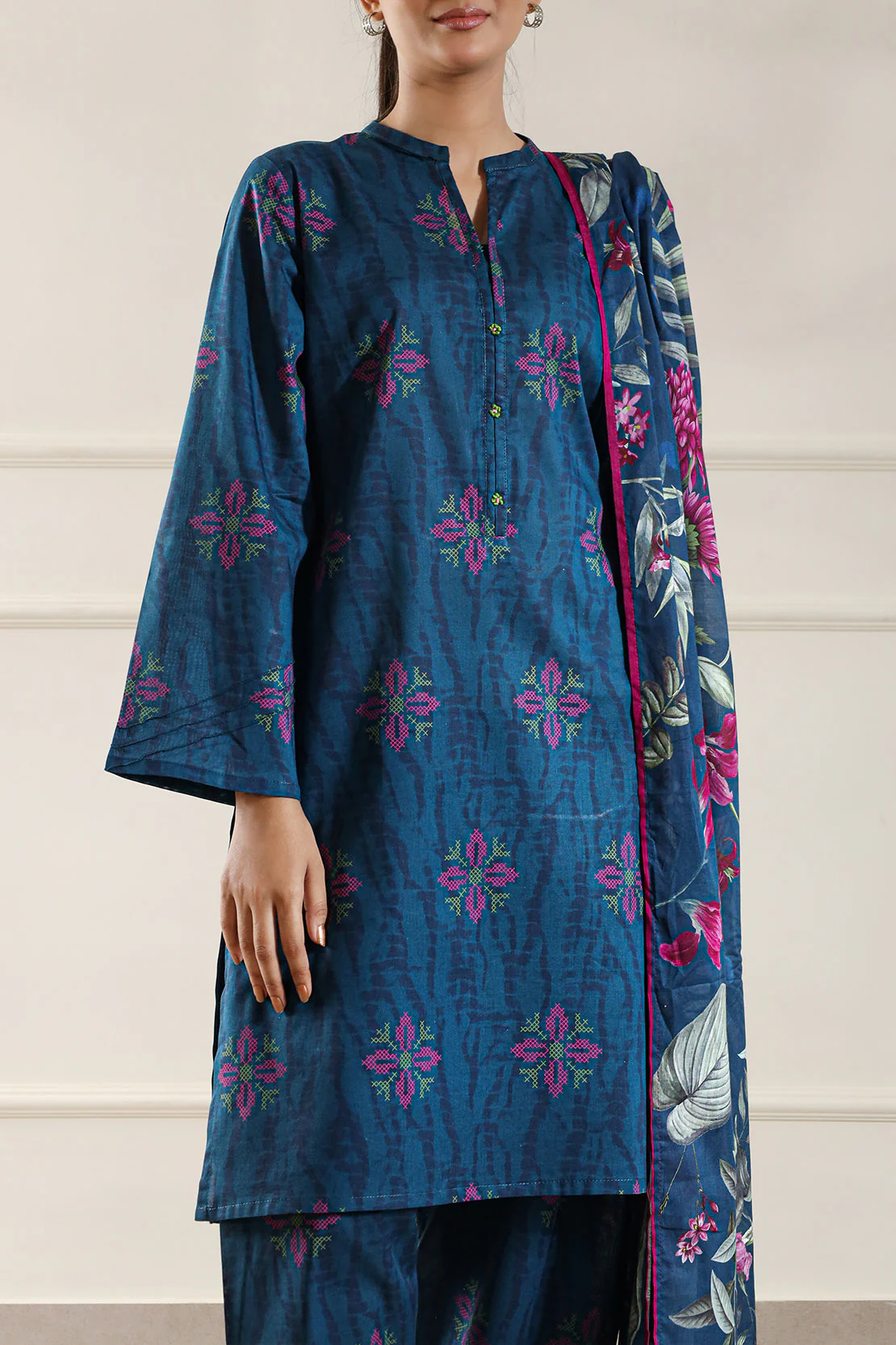 Printed Cotton Viscose Stitched 2 Piece (Shirt/Trouser) - Image 5