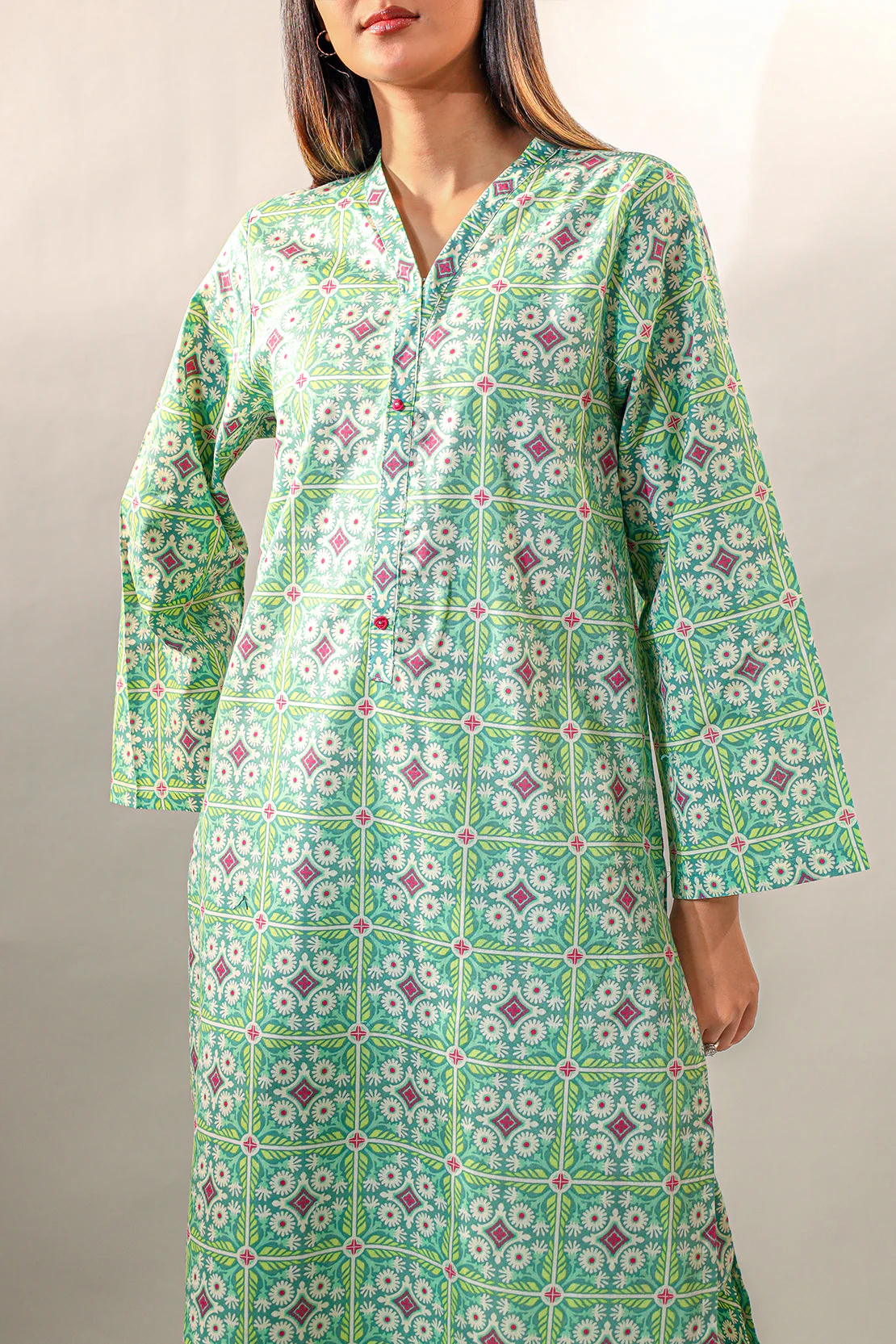 Printed Cotton Viscose Stitched 2 Piece (Shirt/Trouser) - Image 4