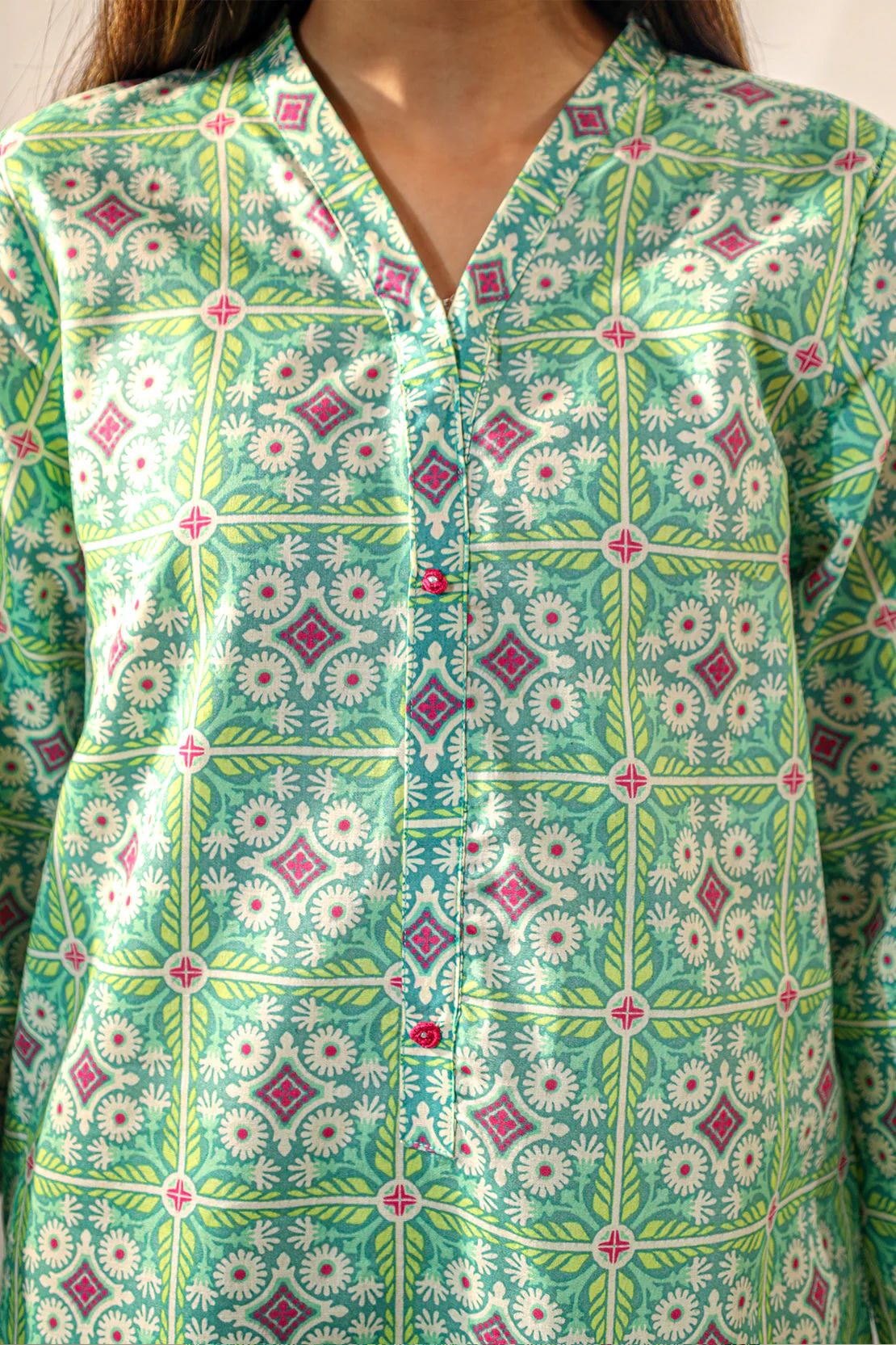 Printed Cotton Viscose Stitched 2 Piece (Shirt/Trouser) - Image 5