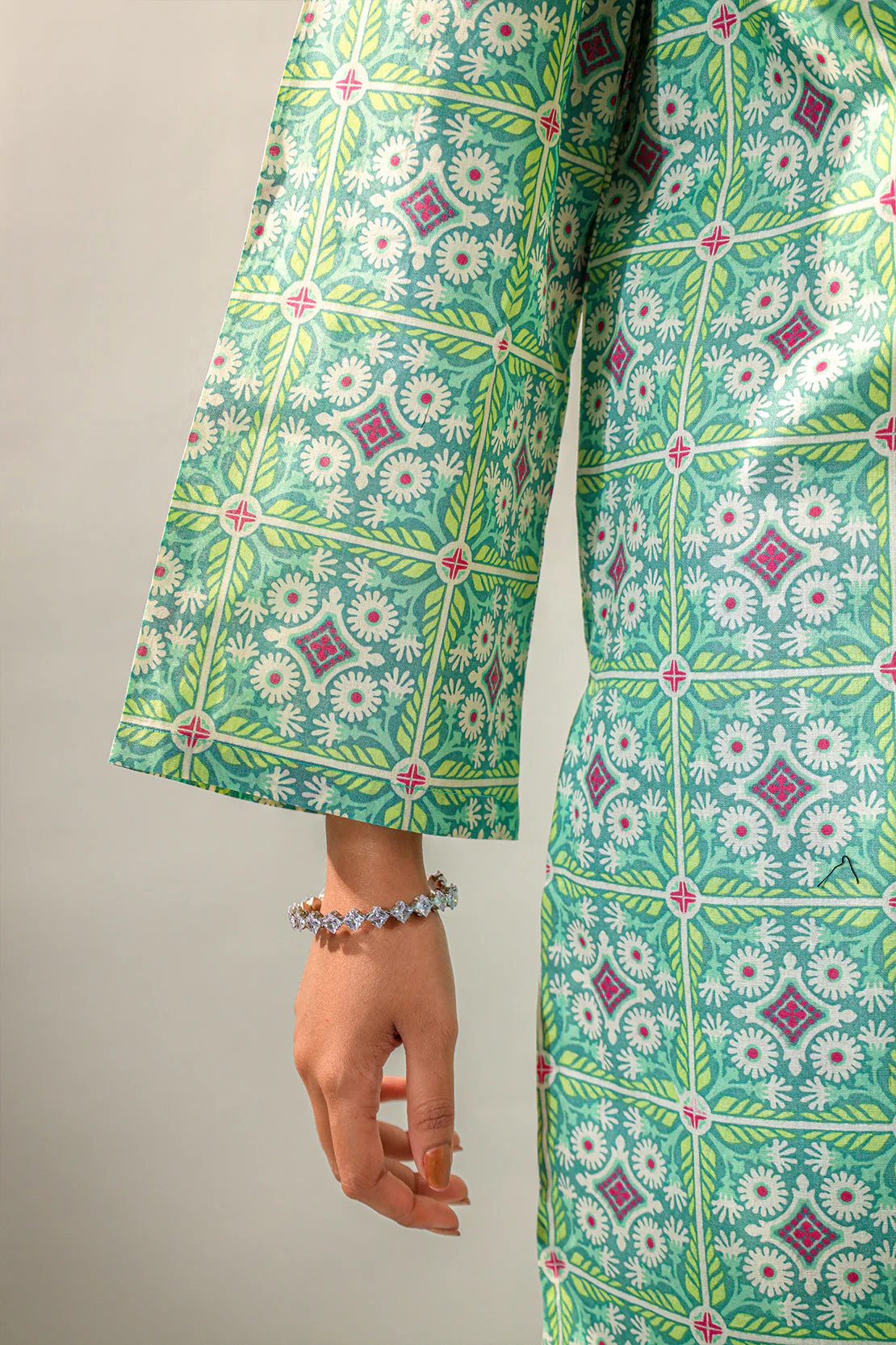 Printed Cotton Viscose Stitched 2 Piece (Shirt/Trouser) - Image 6